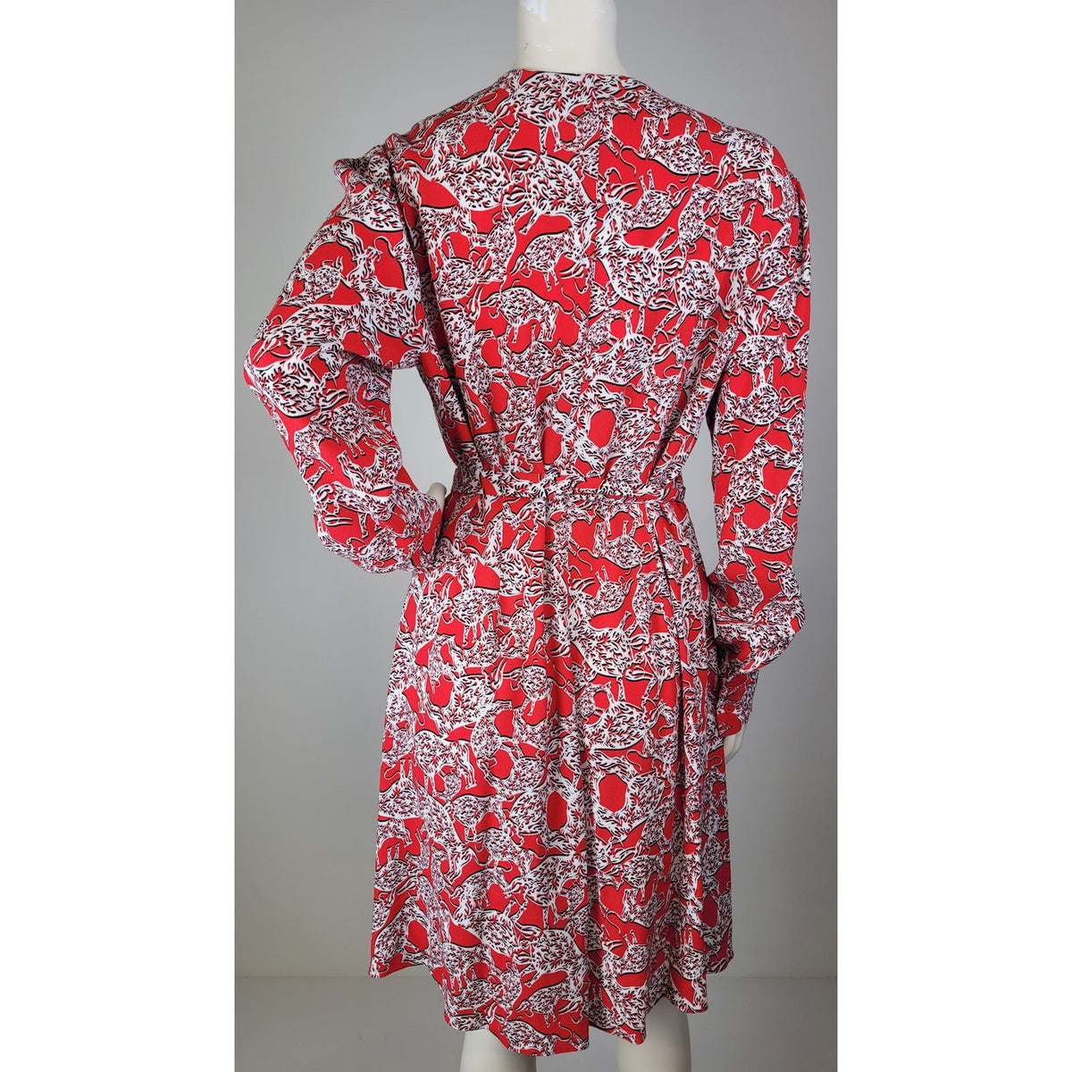 Diane von Furstenburg Saville Long Sleeve Wrap Dress All-Over Print Sz M NWT
