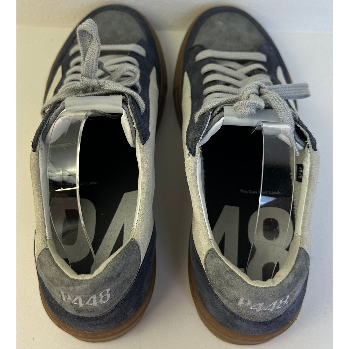 P448 Soho Amalfi Gray Suede Low-Top Sneakers Men's Sz 44 / 10.5