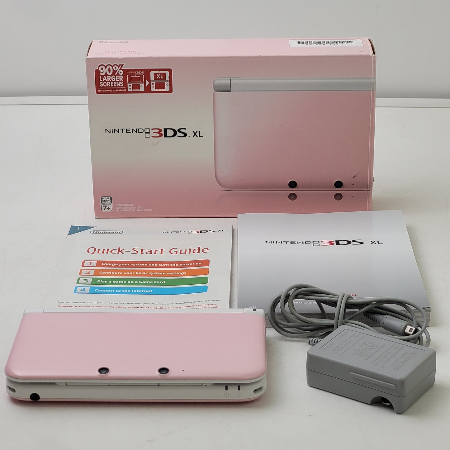 Nintendo 3DS XL LL Pink in Box | Factory Reset | Comes with Game & Charger