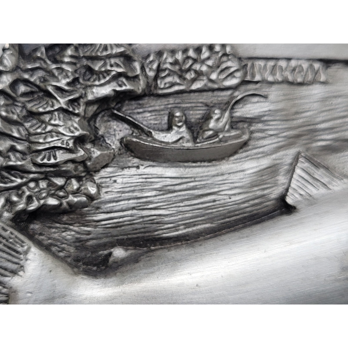 VTG 1983 Siskiyou Buckle Co. Inc. Fishing Pewter Belt Buckle