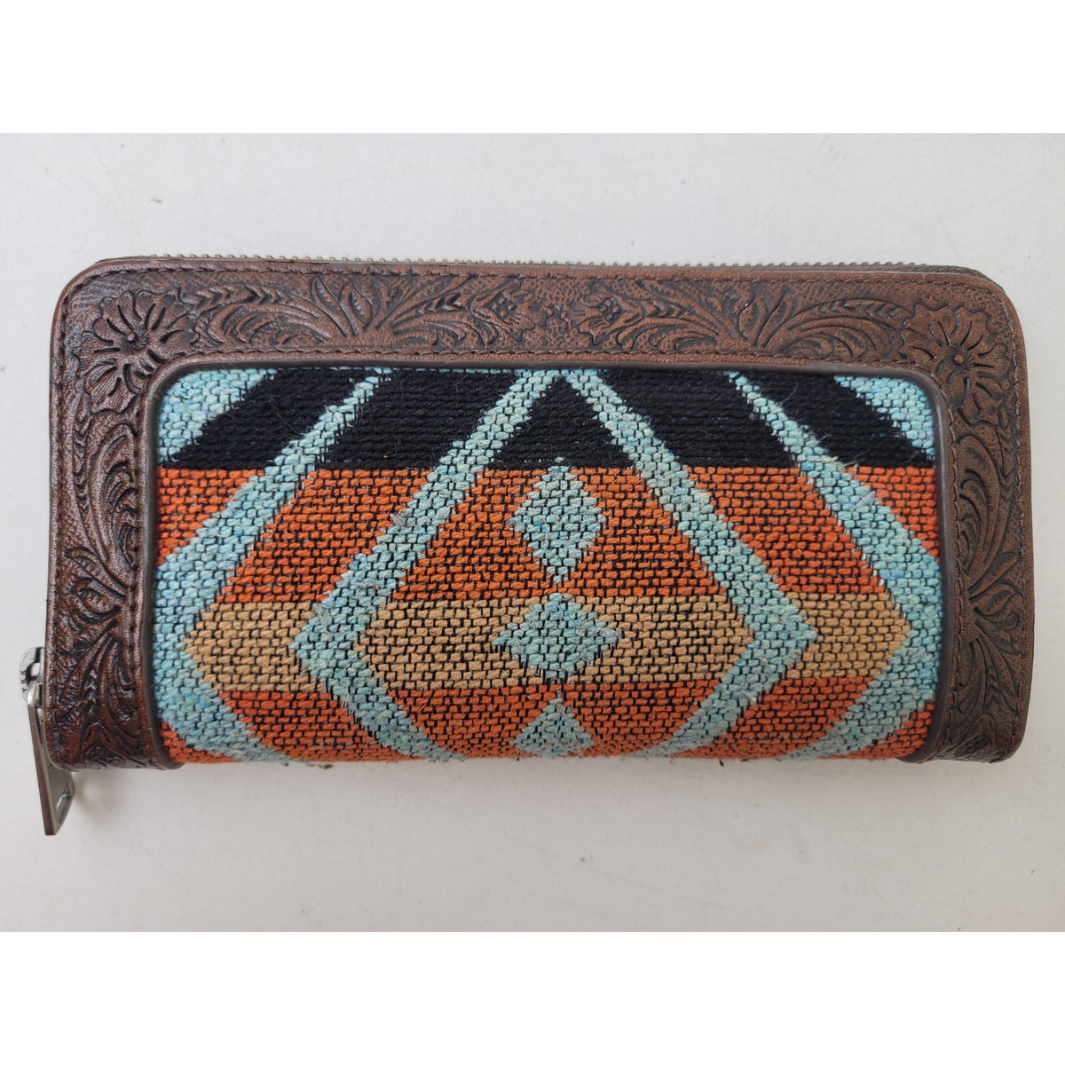 Shyanne Western Tooled Leather Fringe Southwestern Print Crossbody Bag & Wallet