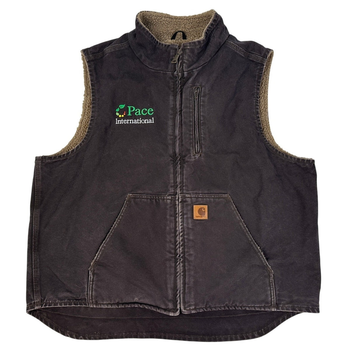 Vintage Carhartt V33 DKB Dark Brown Lined Sandstone Duck Vest XL Pace Int