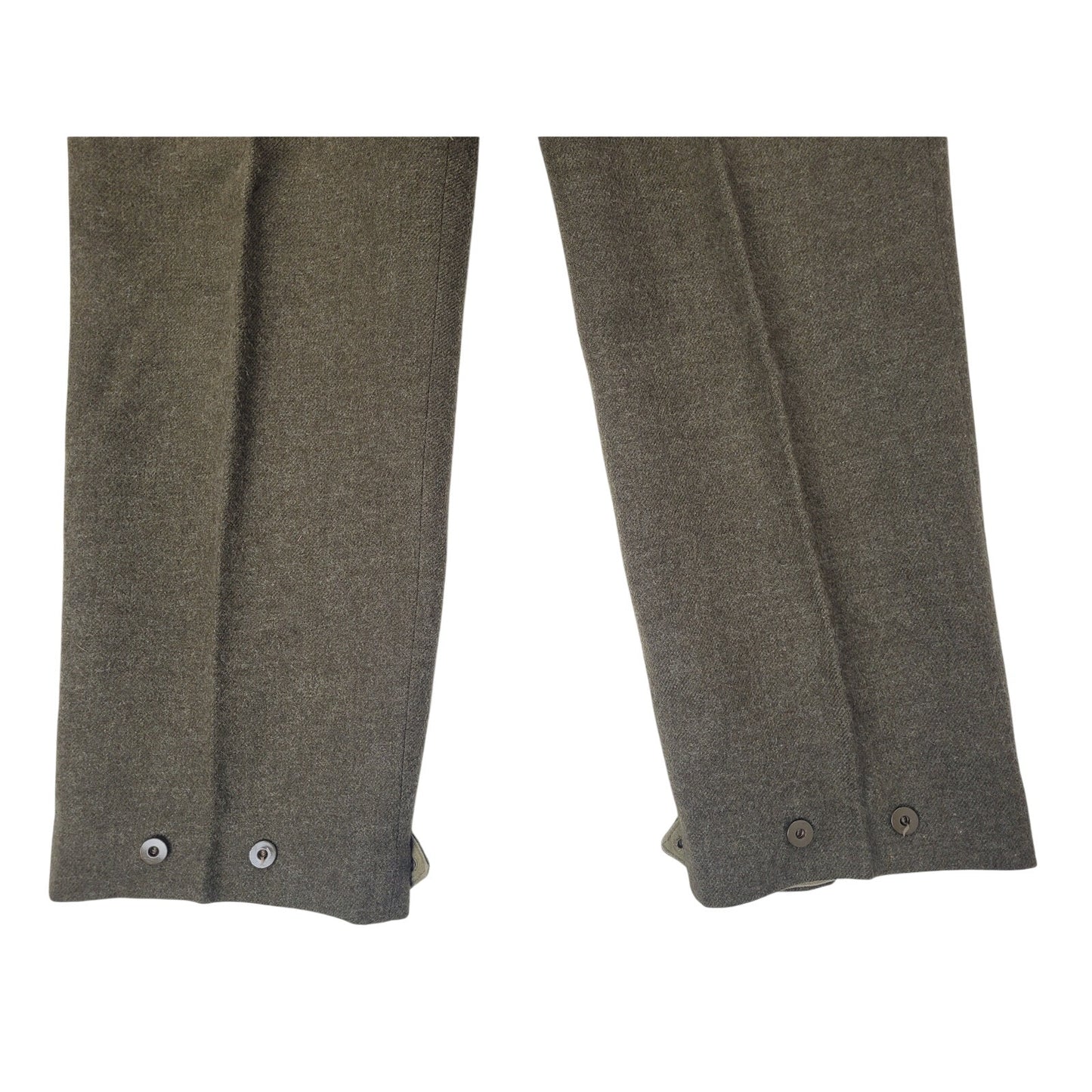 Vintage 1950s Miliary Green Wool Field Pants with Red Suspenders Men's Sz 33X30