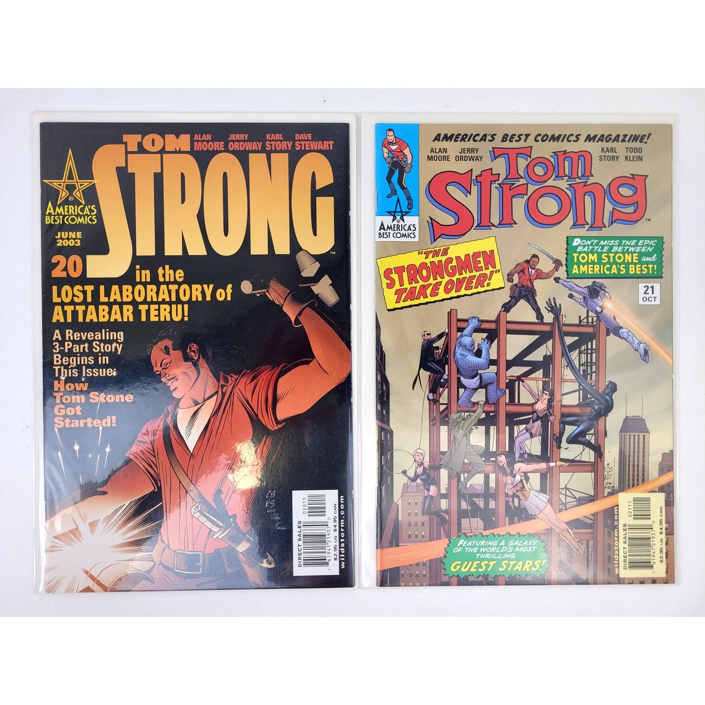 VTG Tom Strong Comic Books #1-36 Complete Set - Autographed by Sprouse & Adams