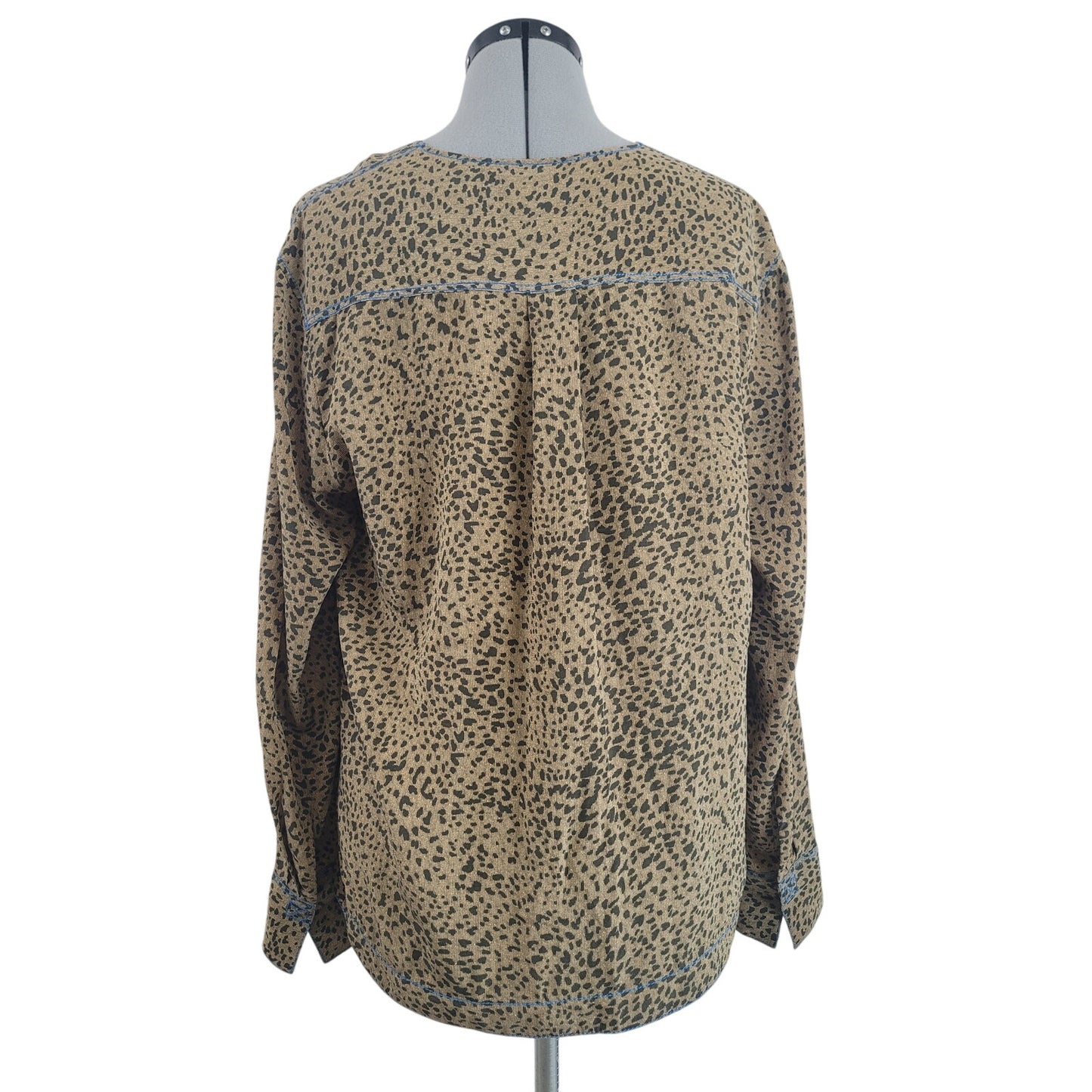 Rag & Bone Leopard Print Silk Blouse Sz L