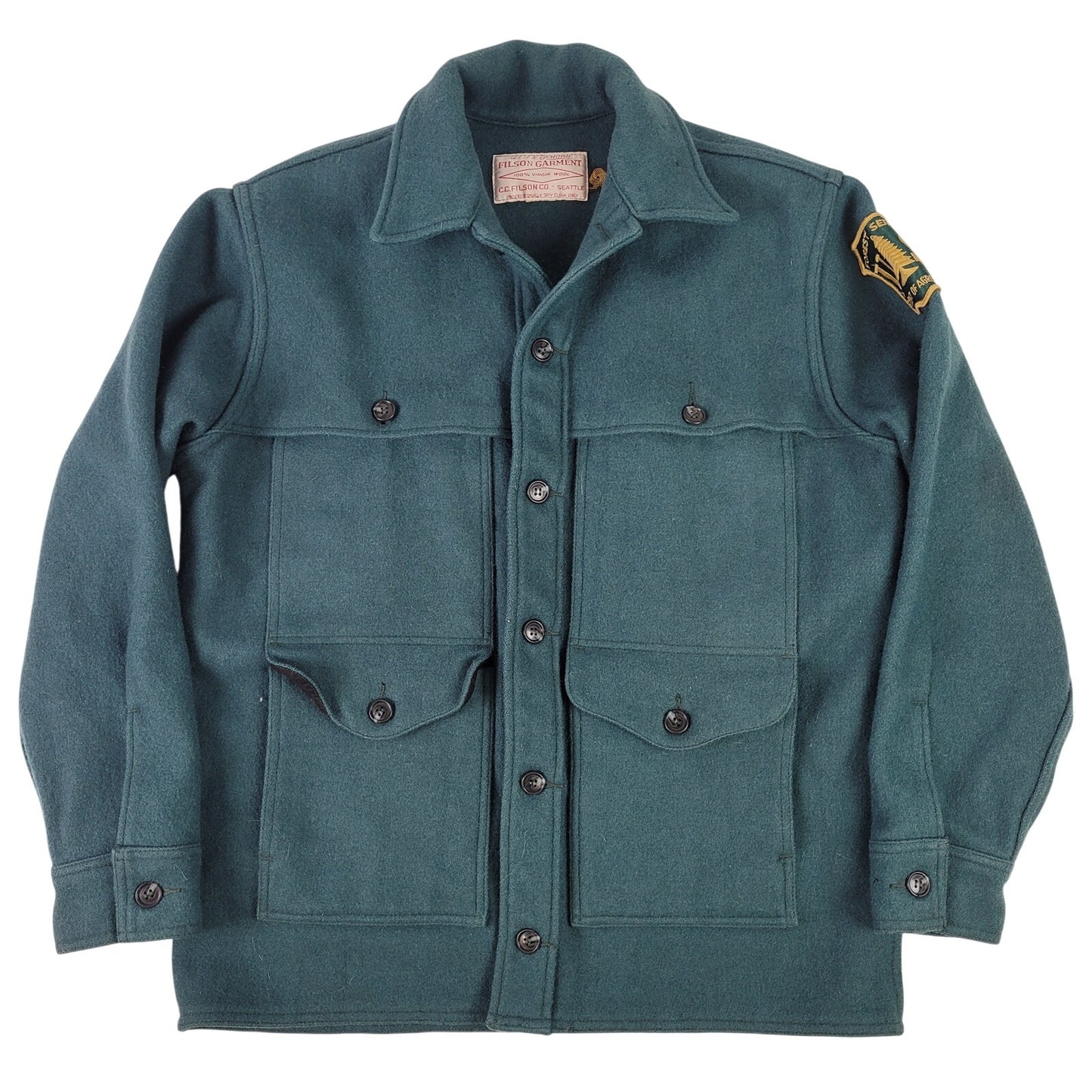 Vintage Filson U.S. Forest Service Mackinaw Cruiser Wool Jacket Green Men's Sz 40