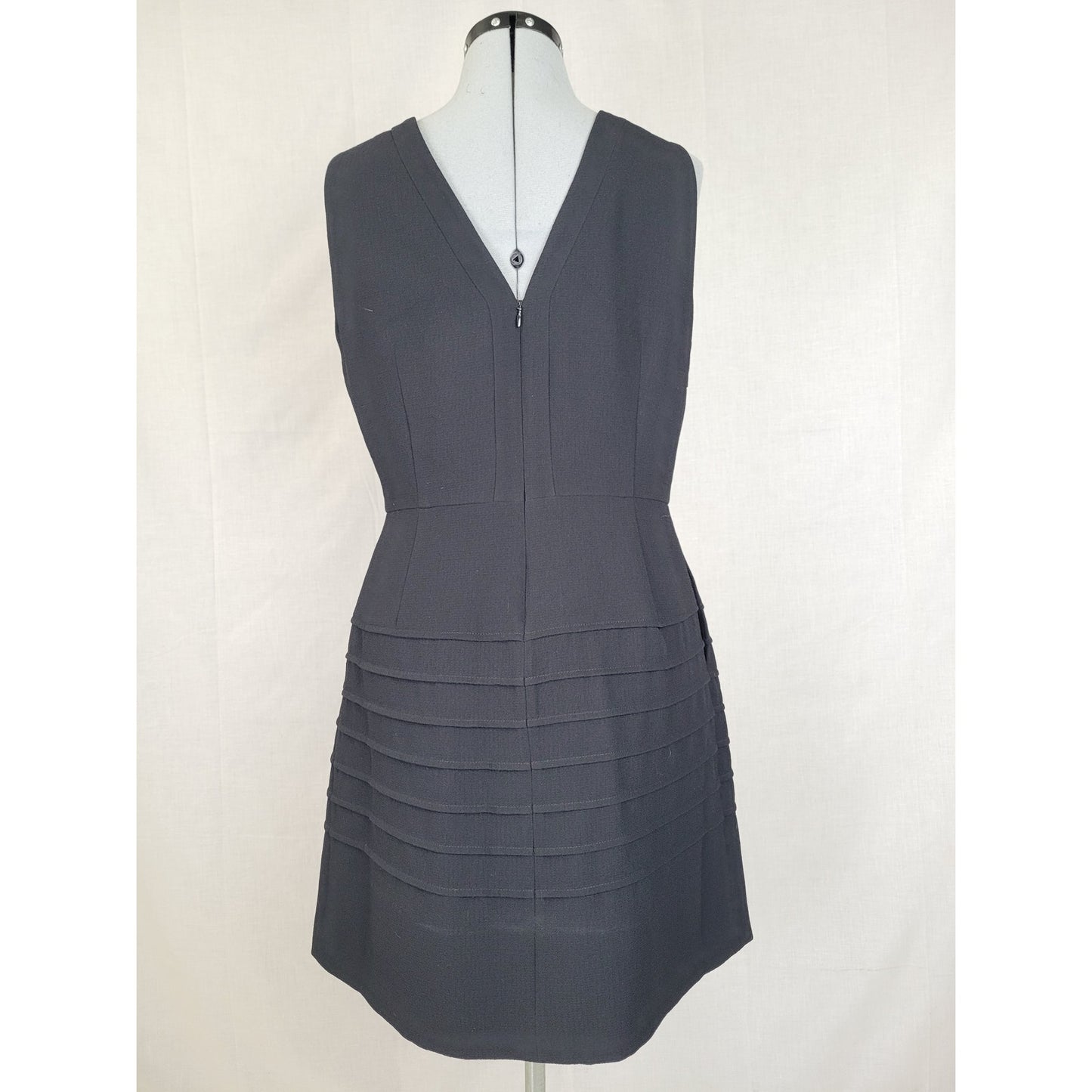 Madewell Little Black Dress A-Line Skirt Horizontal Pleats Sz 10 NWT