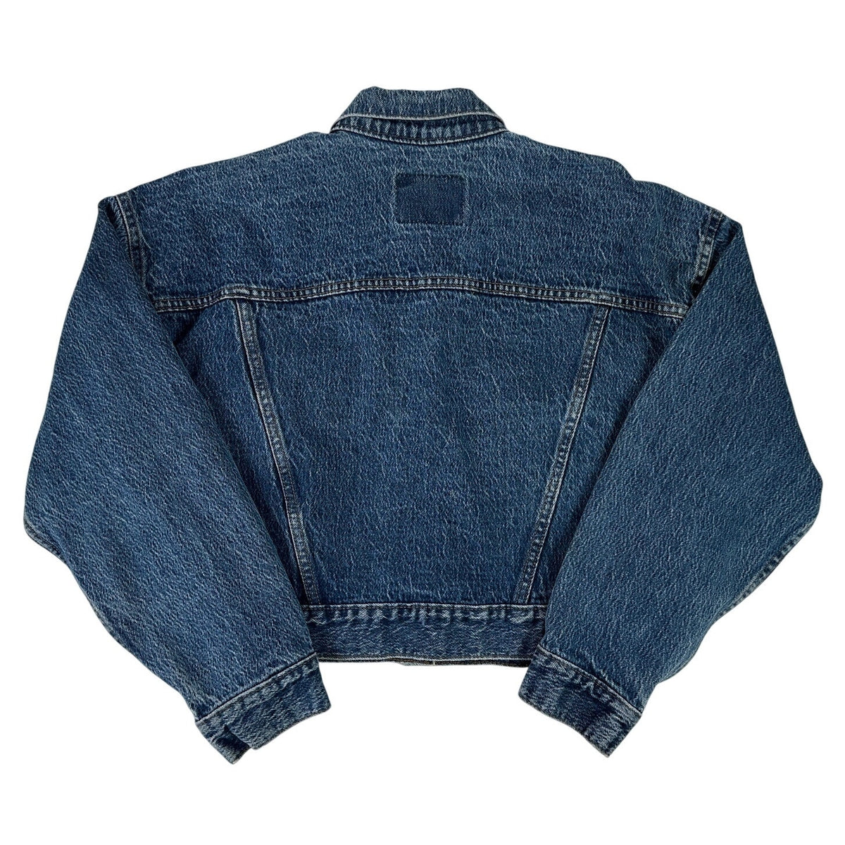 Vintage Levi's Orange Tab Cropped Medium Wash Denim Trucker Jacket Women's Sz L