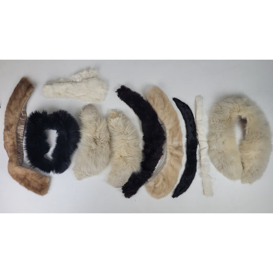Vintage Fur Trim Lot of 10 Mixed Furs