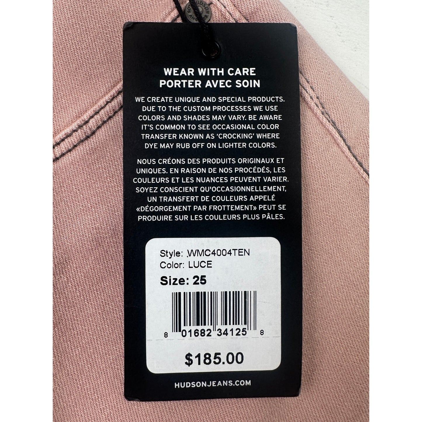 NWT Hudson Jeans Dusty Rose Tally Midrise Skinny Crop Pants Women's Sz 25
