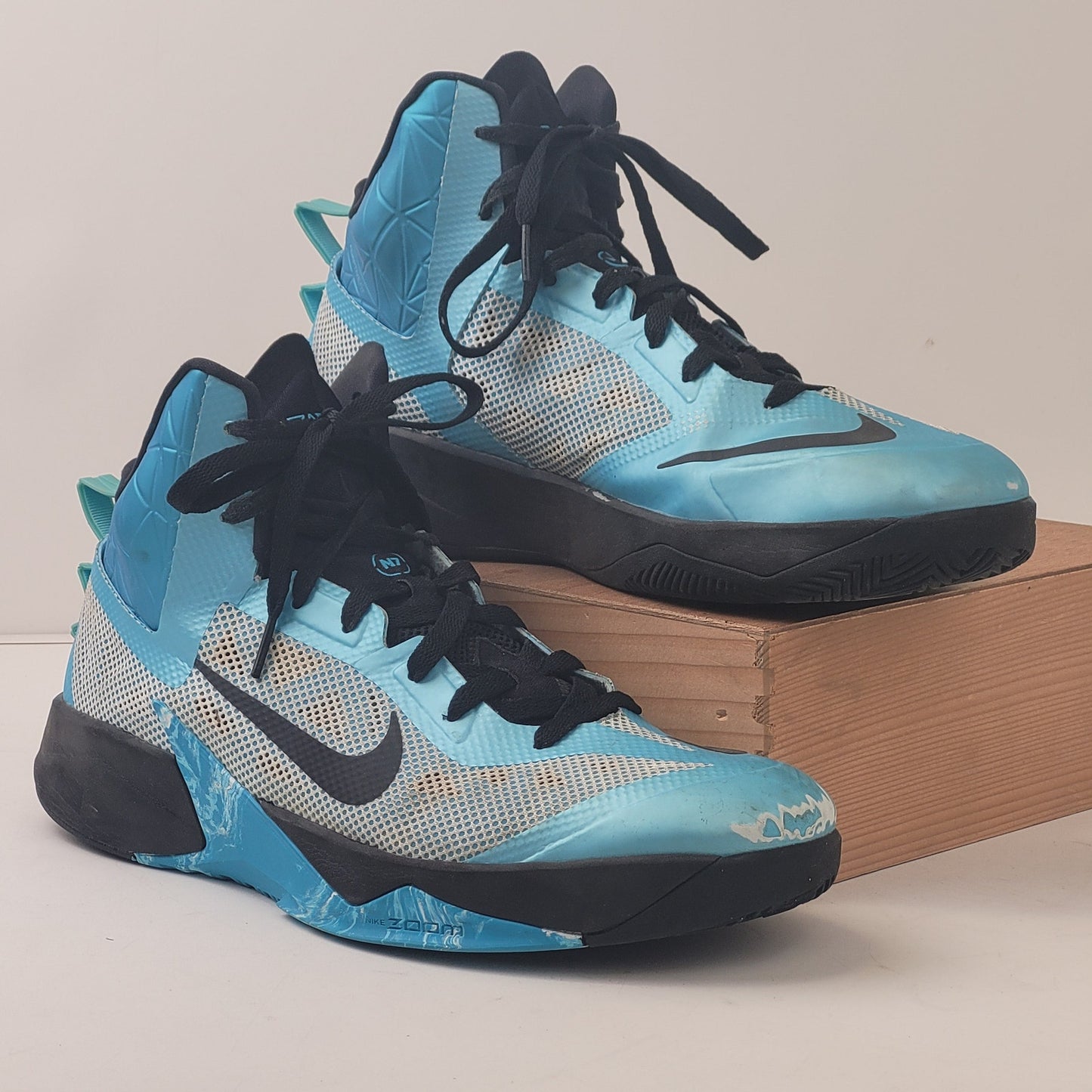 Nike Zoom Hyperfuse 2013 Blue Basketball Shoes 651636-144 Men's Sz 12