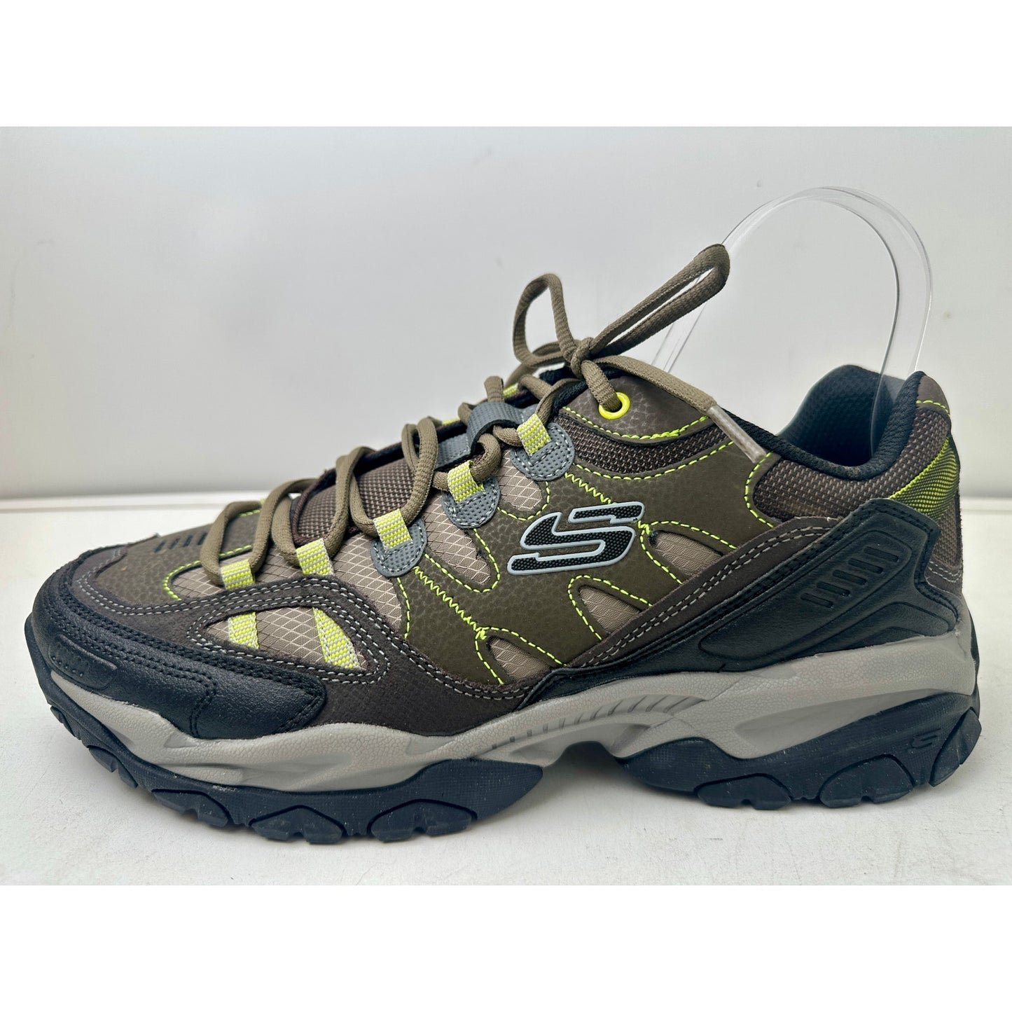 Skechers Sport Sparta 2.0 Domitia Olive/Black/Lime Trail Hiking Sneaker Men's Sz 10