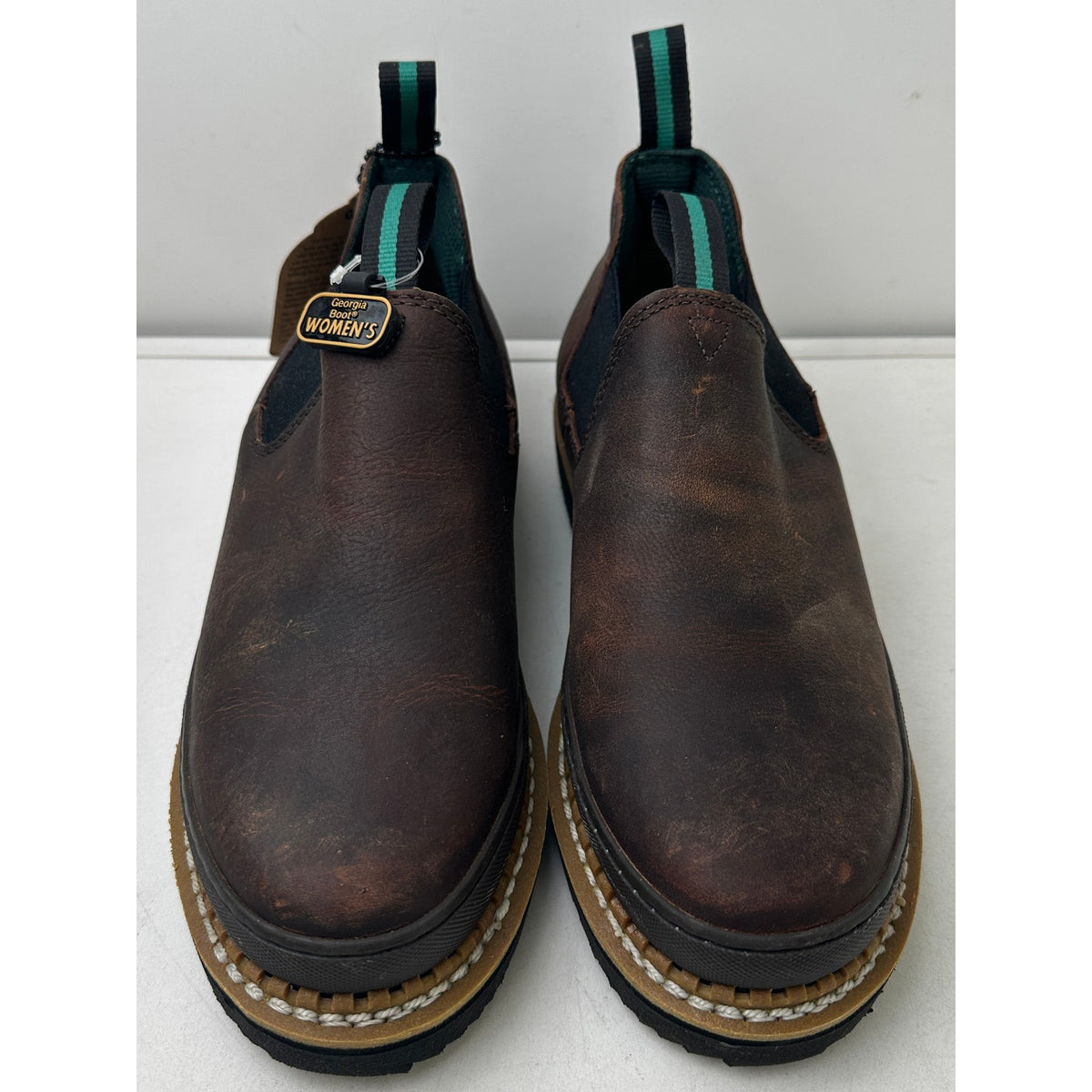 Georgia Boot Georgia Giant Romeo Brown Leather Slip-On Work Shoes Women's Sz 10