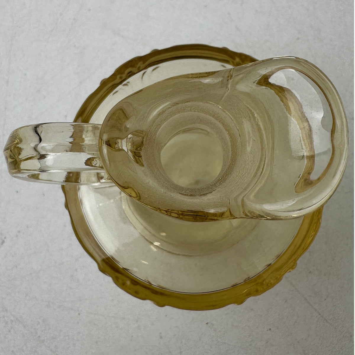 Vintage Heisey Sahara Empress Yellow Glass Oil & Vinegar Cruet with Stopper