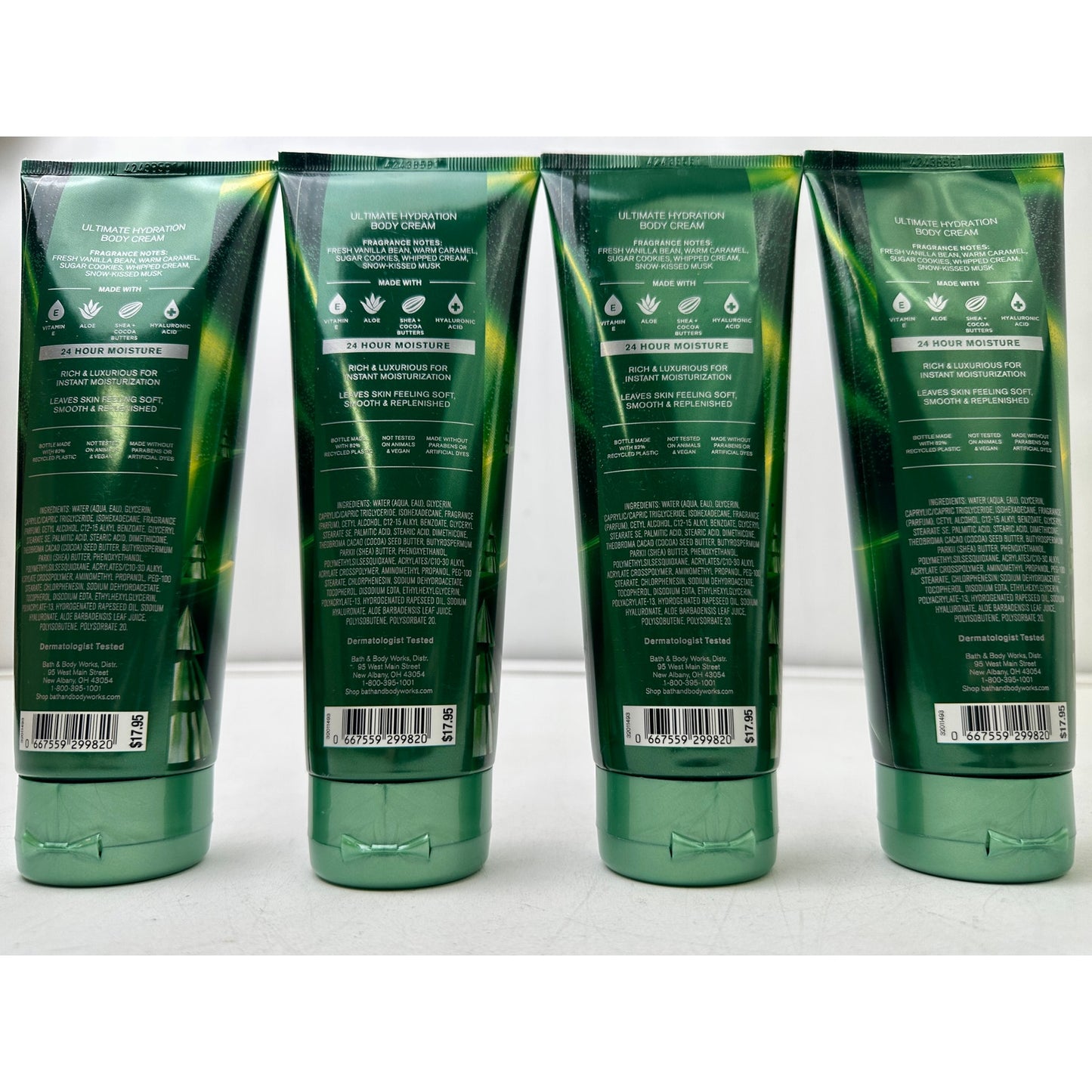 Lot of 4 Bath & Body Works Vanilla Bean Noel Ultimate Hydration Body Cream