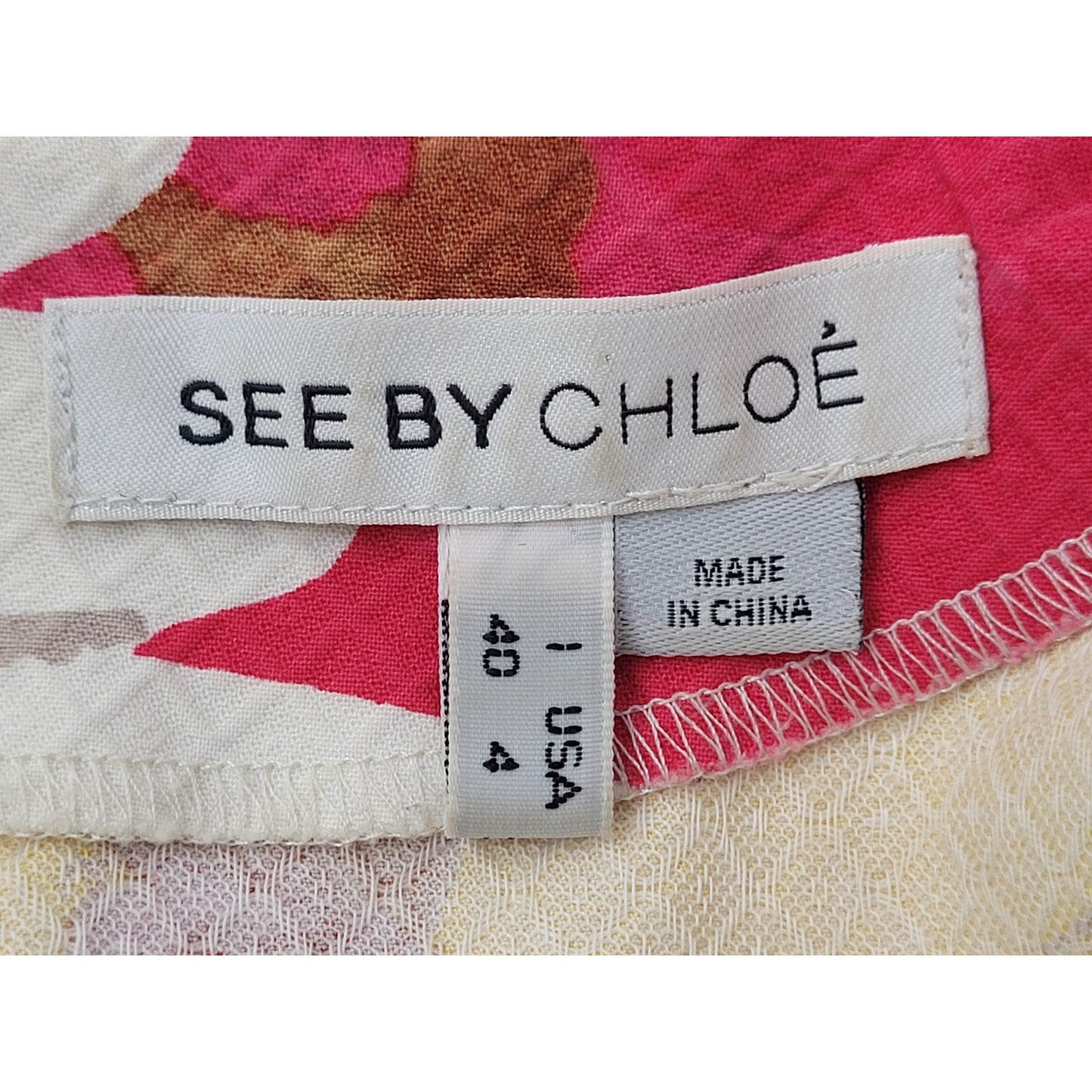 See by Chloe Floral Print Mini Summer Dress Women's Sz S