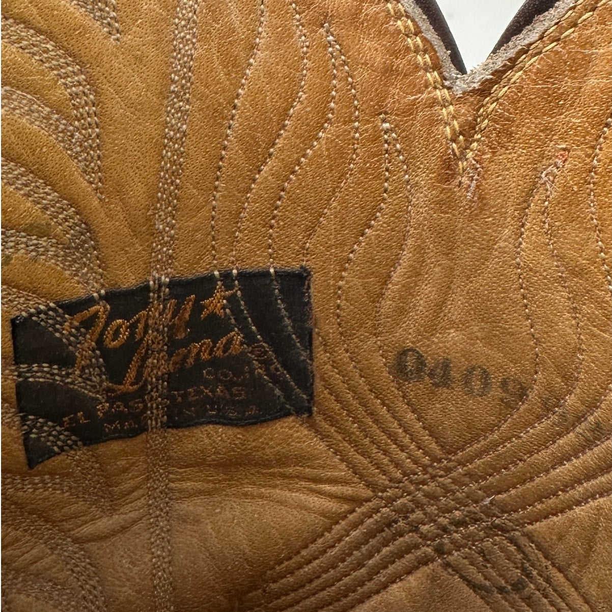 Vintage Black Label Tony Lama Cognac Leather Western Boots Men's Sz 13