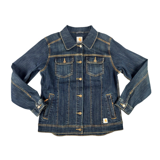 Carhartt Denim Trucker Jacket Dark Wash Women's Sz M
