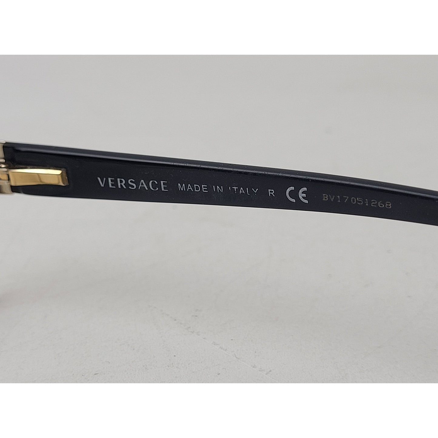 Versace 1177-B-M Gold-Tone Rectangular Eye Glasses Frames Rhinestones | Italy