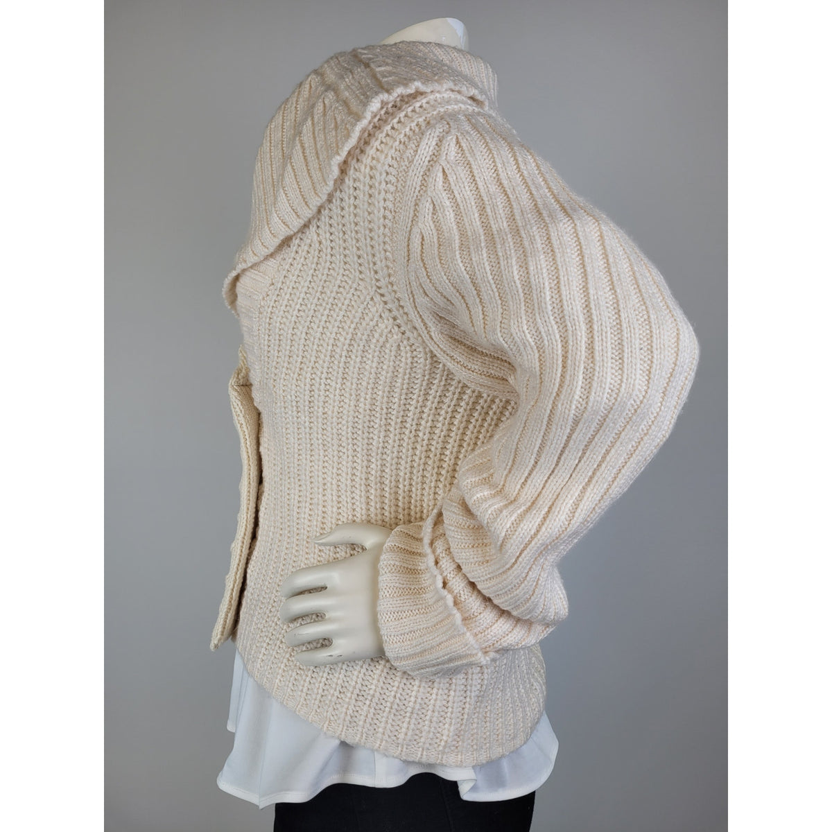 Anthropologie Rosie Neira Cream Cable Knit Cardigan Sweater Women's Sz XL NWT