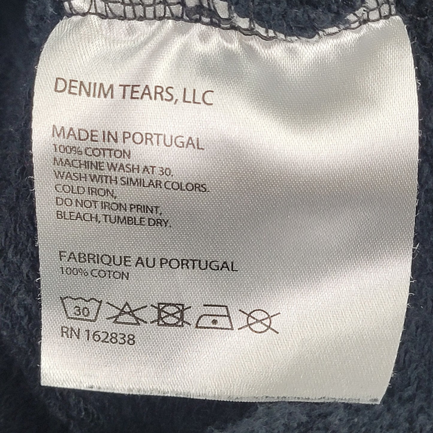 DENIM TEARS African Diaspora Goods Black Cotton Pullover Hoodie Women's Sz M