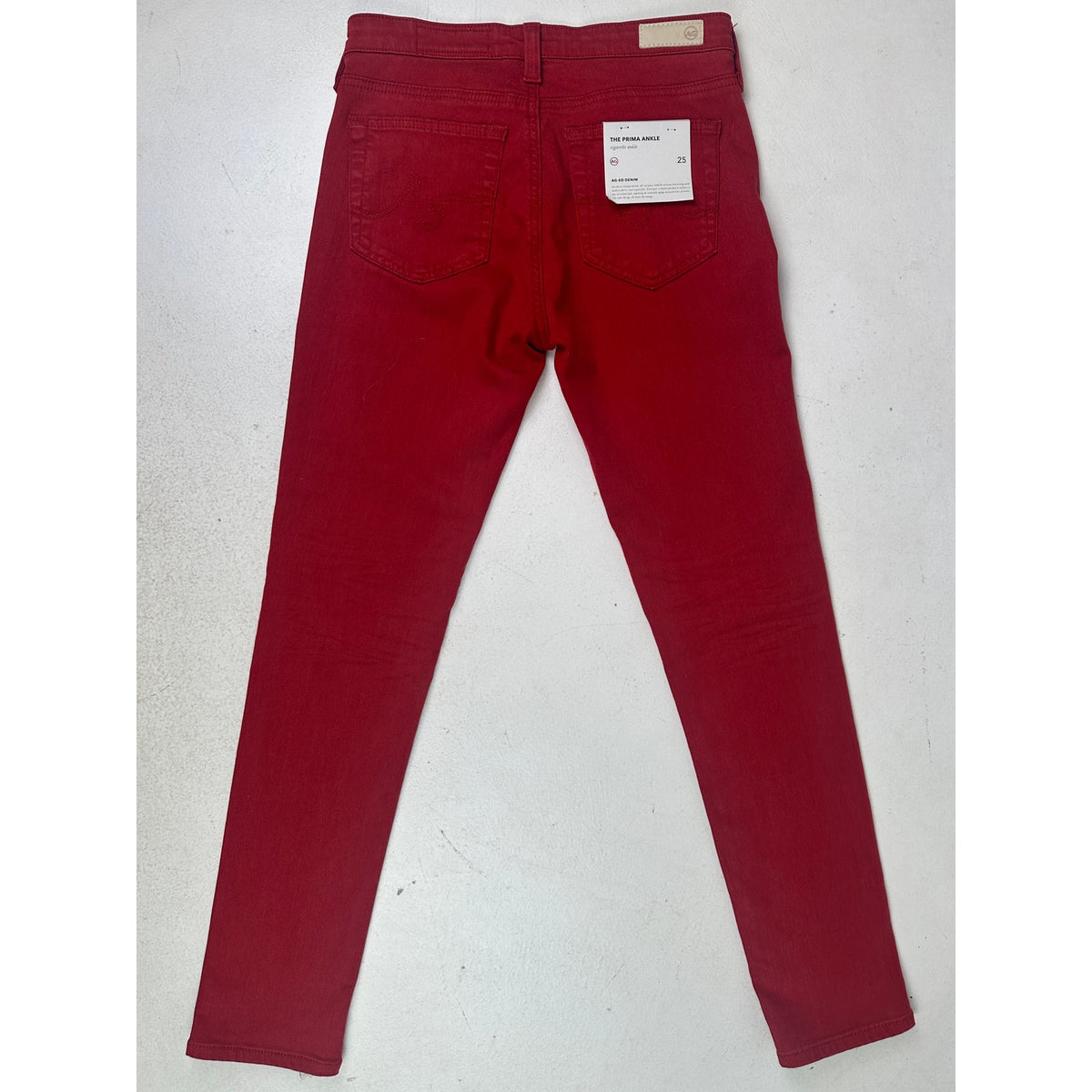 AG Adriano Goldschmied The Prima Ankle Red Cigarette Jean Women's Sz 25 | NWT