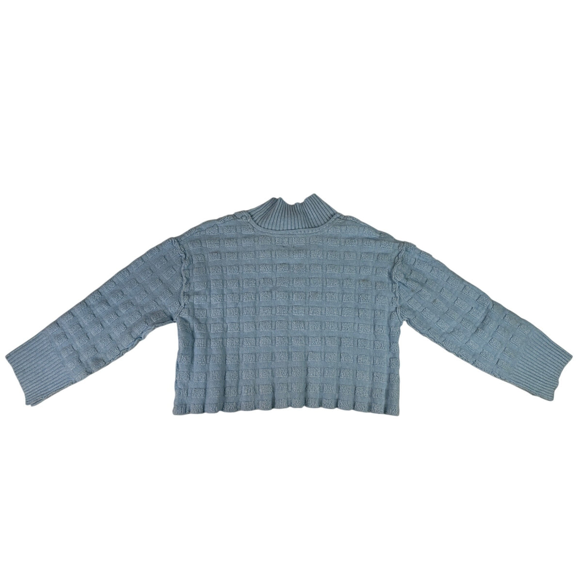 Free People Care FP Soul Searcher Light Blue Mock Neck Sweater Women's Sz XL NWT