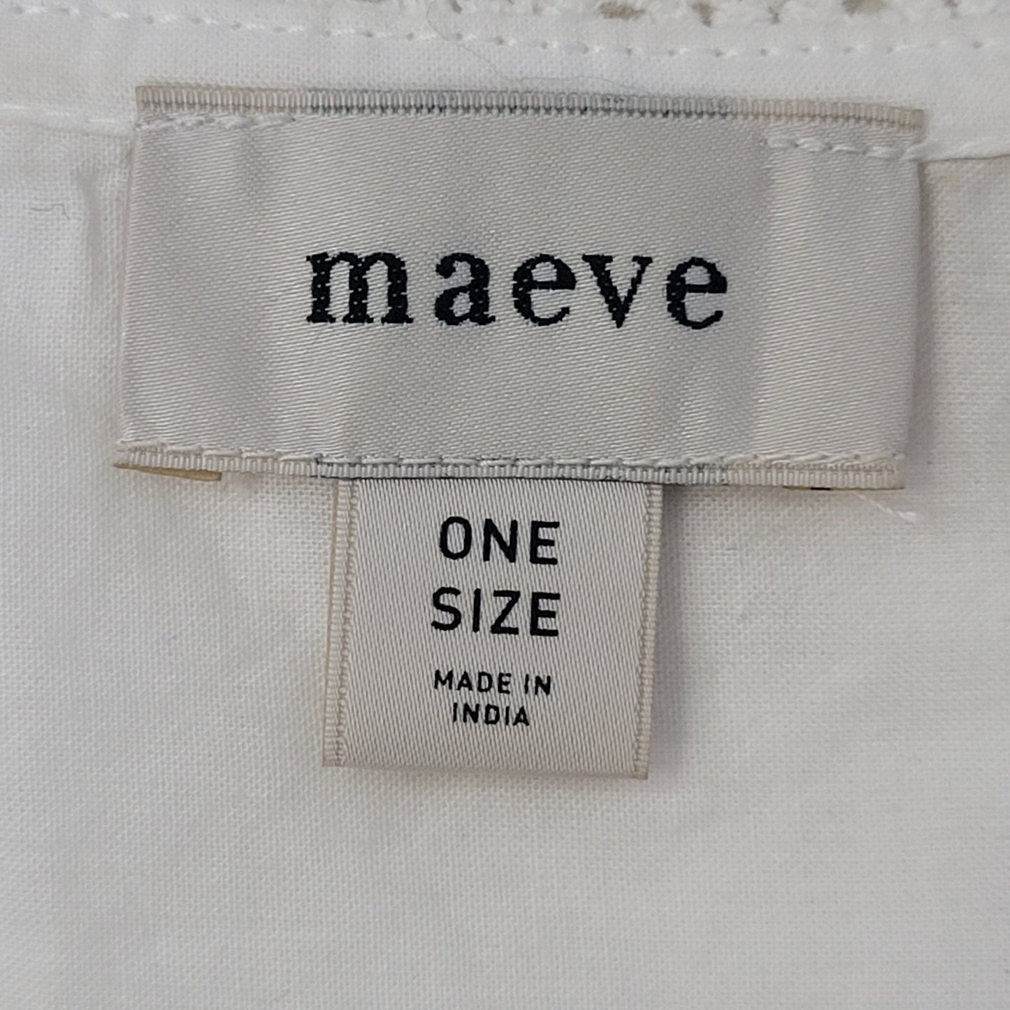 Anthropologie Maeve Tie-Front Eyelet Crop Blouse White Cotton OS