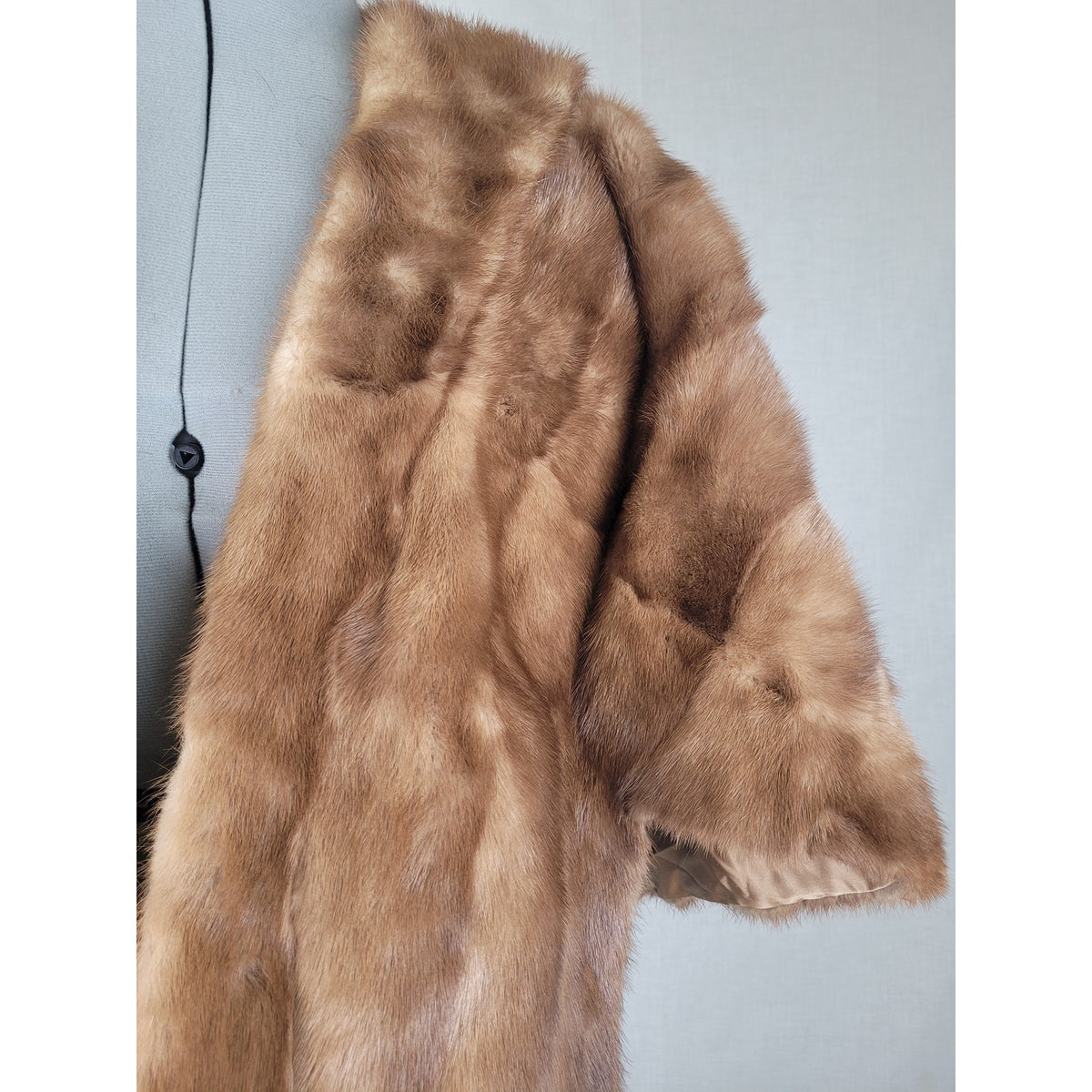 Vintage 1950s Medium Brown Mink Fur Stole Wrap Shawl Tailored Lined Sz M