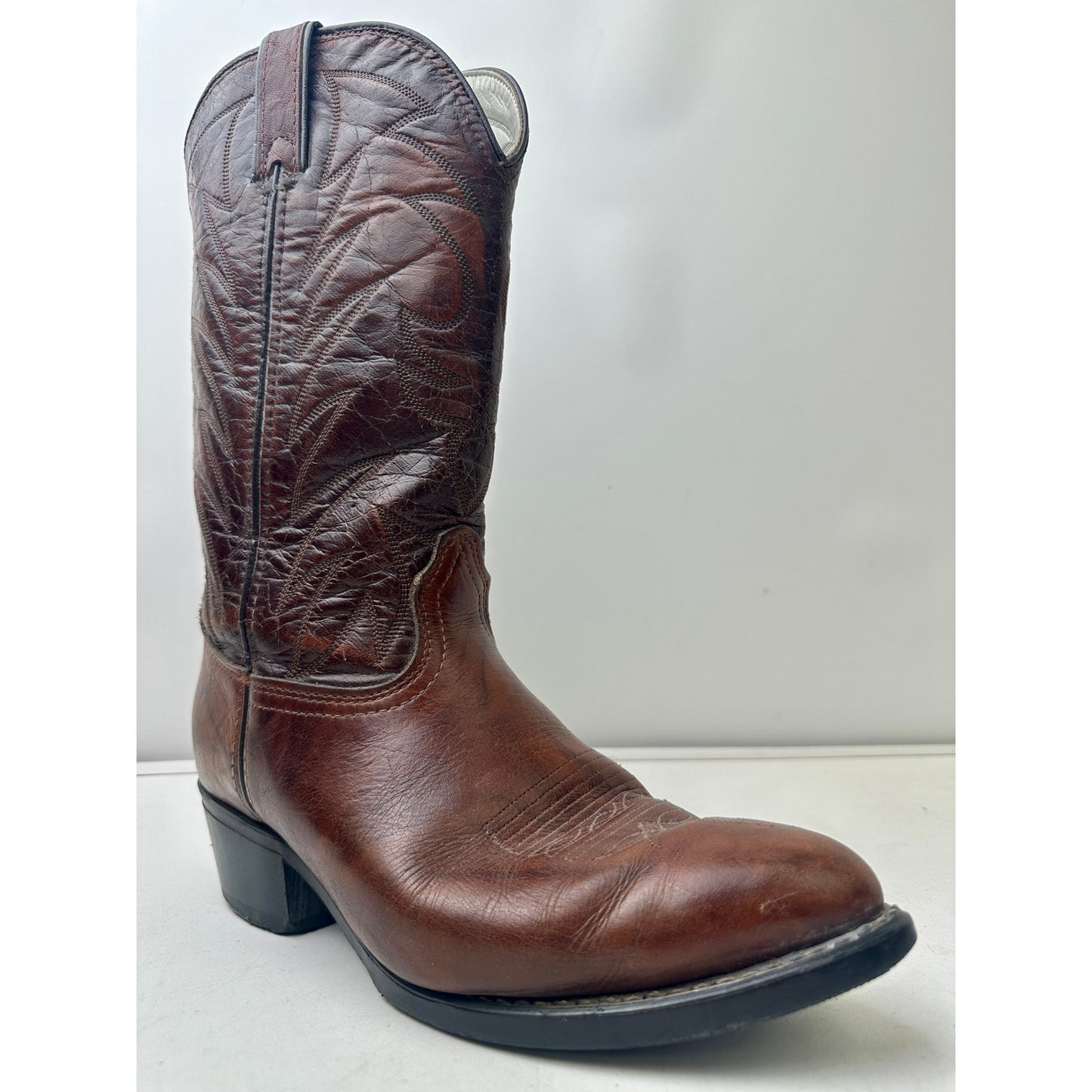 Vintage Durango Brown Leather Western Cowboy Boots Men's Sz 9.5
