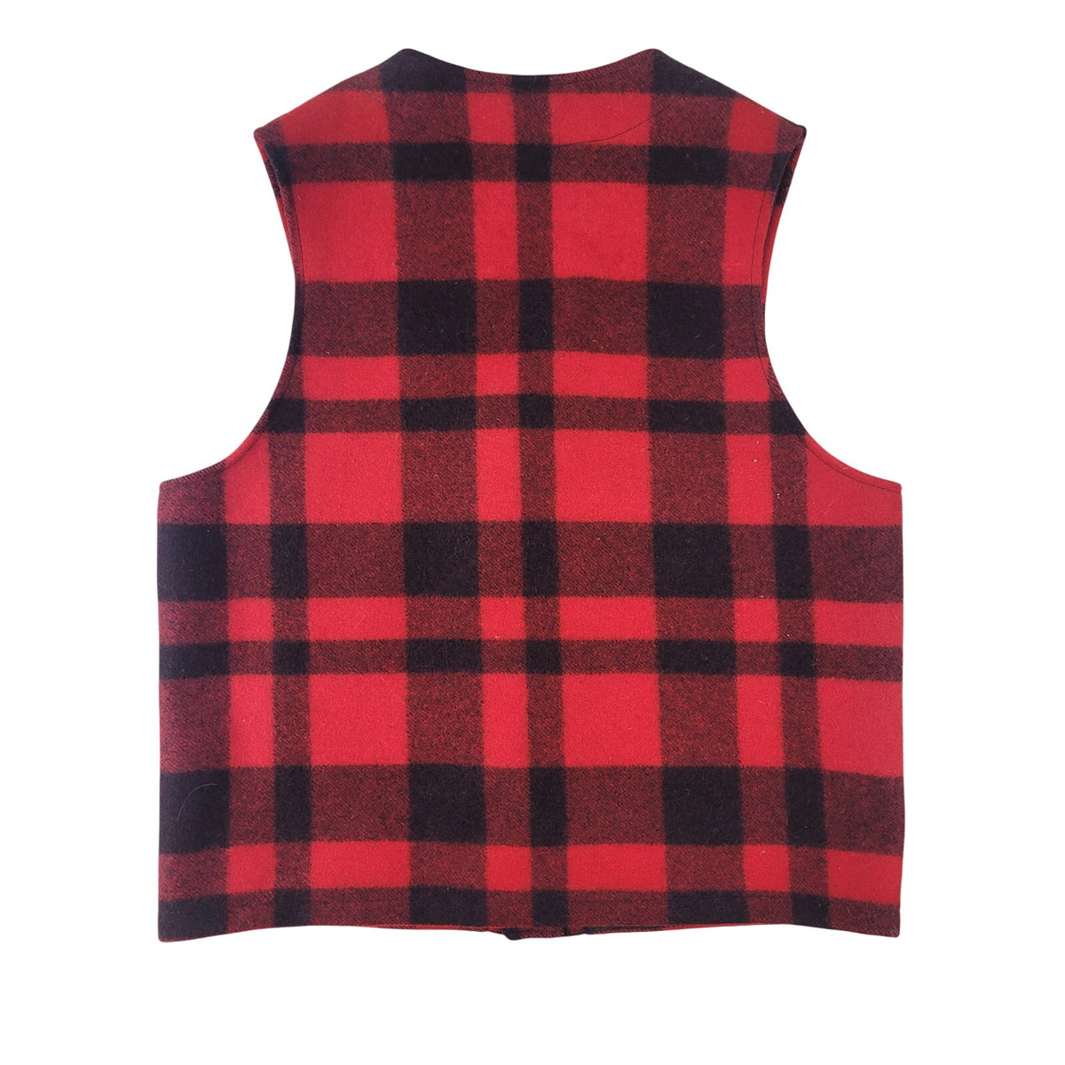 VTG 80s Filson Mackinaw Wool Vest Red & Black Buffalo Plaid Pattern Men's Sz 44