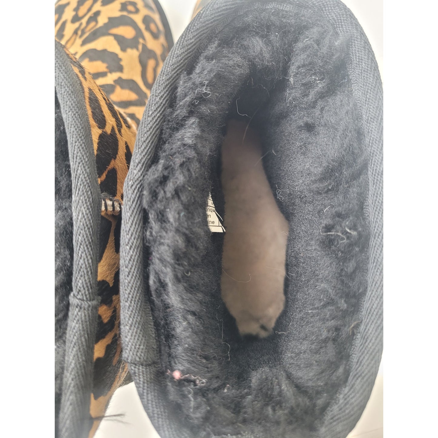 UGG Classic Mini Boots Panther Print Calf Hair Upper Women's Sz 41 (US 10)