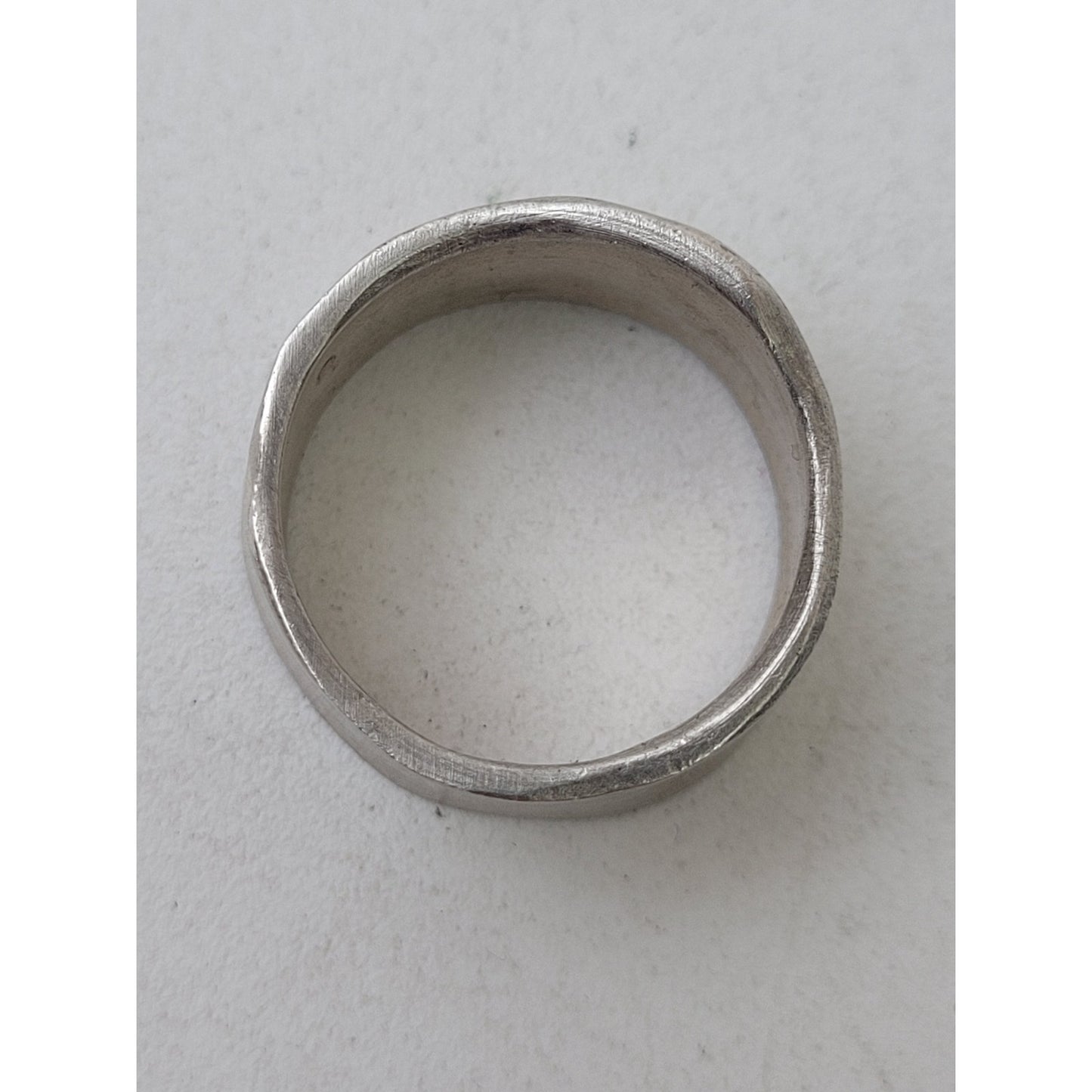 Lisa Leanard Designs Sterling Silver Diamond Ring Hammered Finish Sz 7 3/4