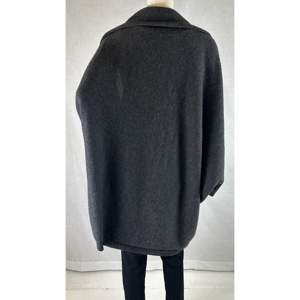 Subtle Luxury Gray Washable Cashmere Cocoon Cardigan Sweater O/S