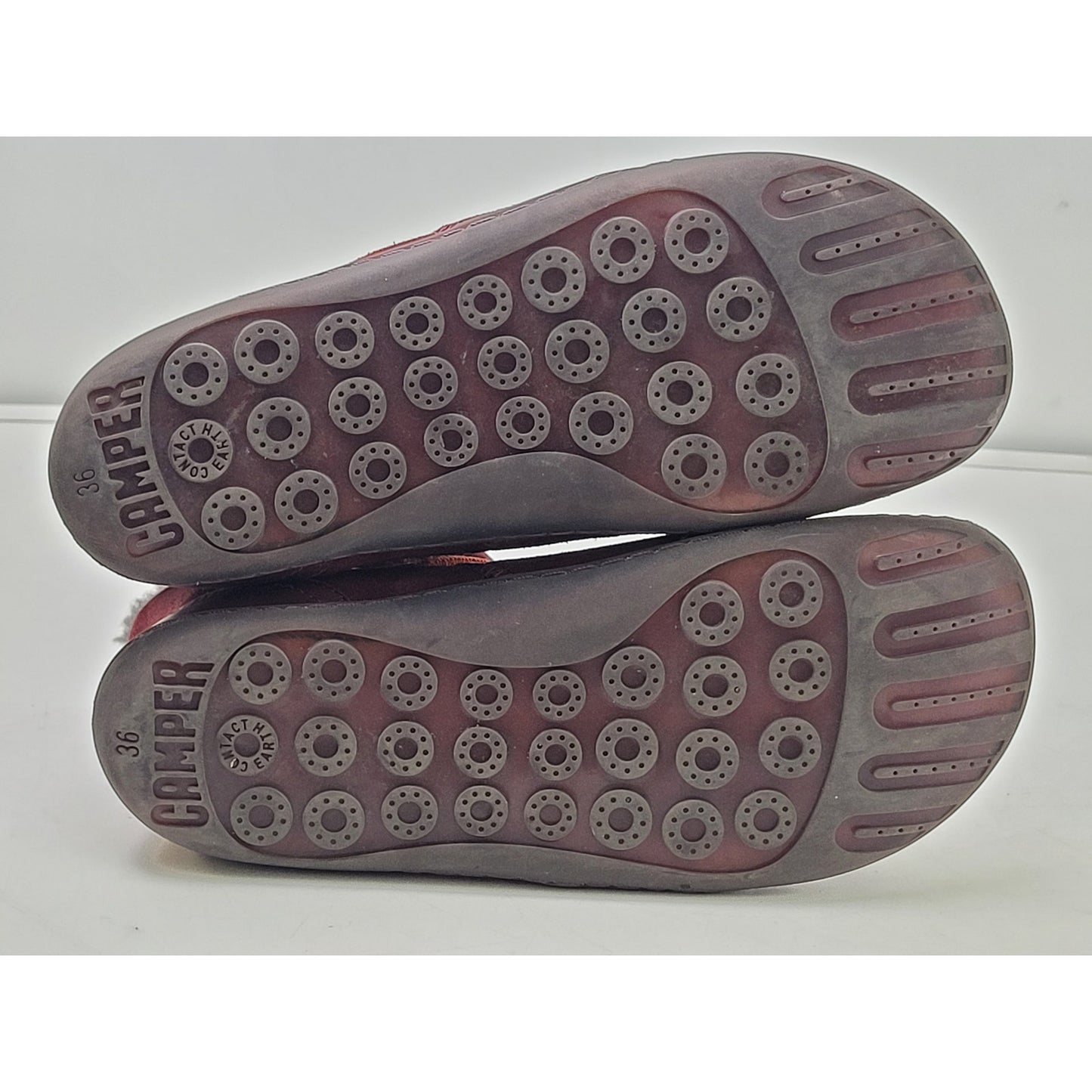 Camper Peu Red Suede Ankle Boots Women's Sz 36 US 5.5