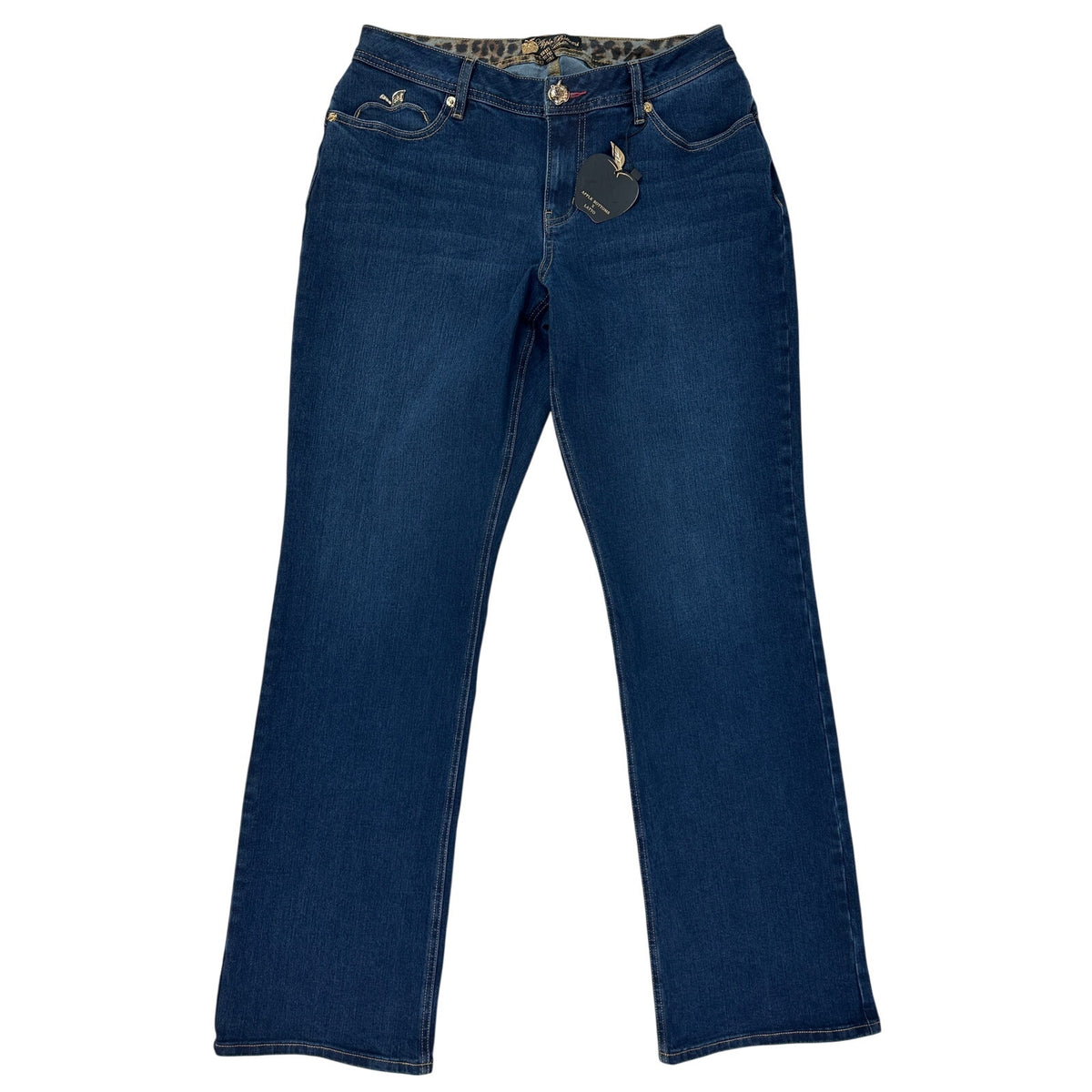 Apple Bottoms x Latto Cheetah Print Back Pocket Bootcut Jeans Women's Sz 14