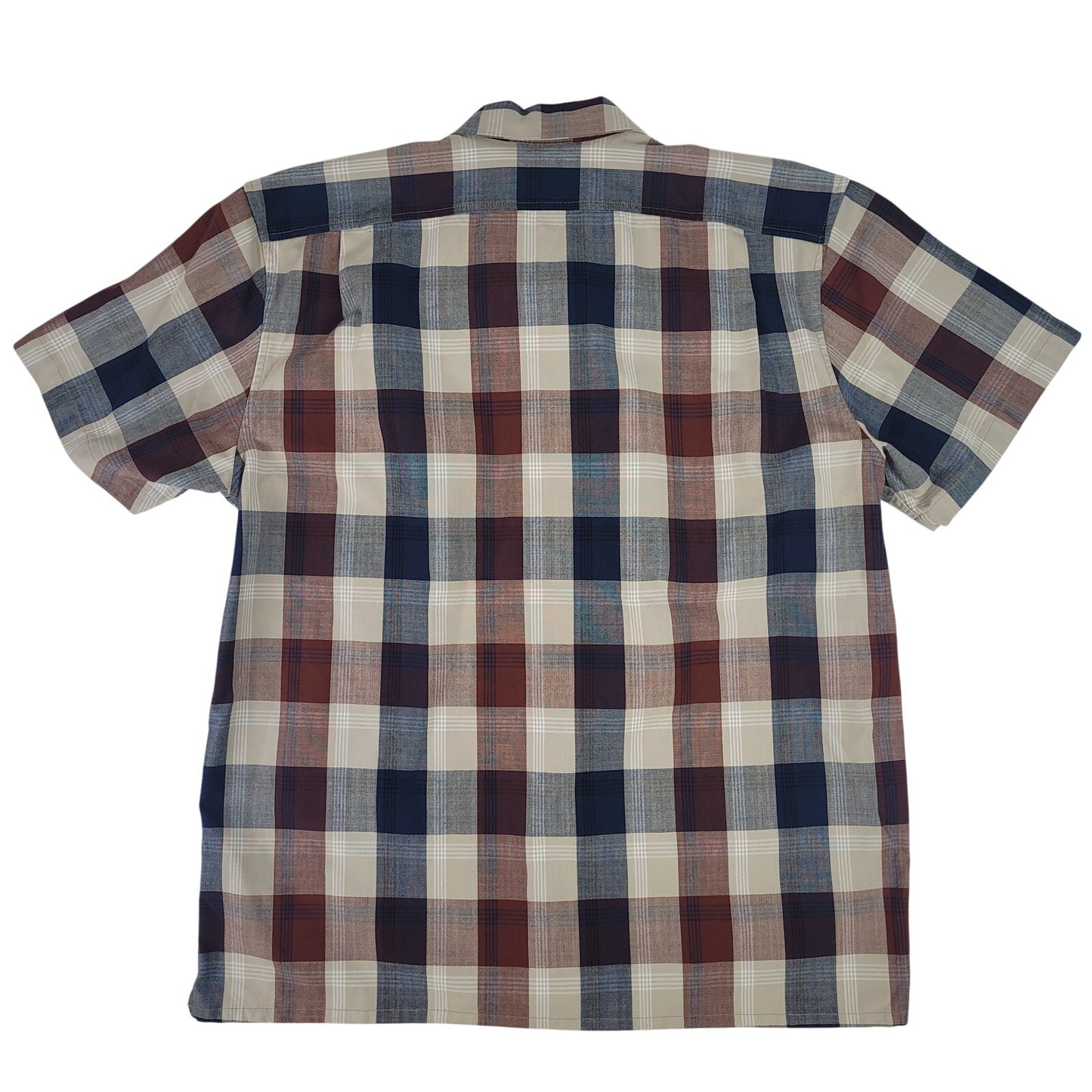 Filson Rustic Short Sleeve Camp Shirt 100% Cotton Blue & Red Plaid Sz L