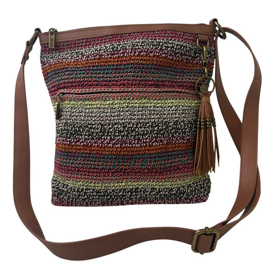 The Sak Lucia Multicolor Woven Striped Crochet Crossbody Bag