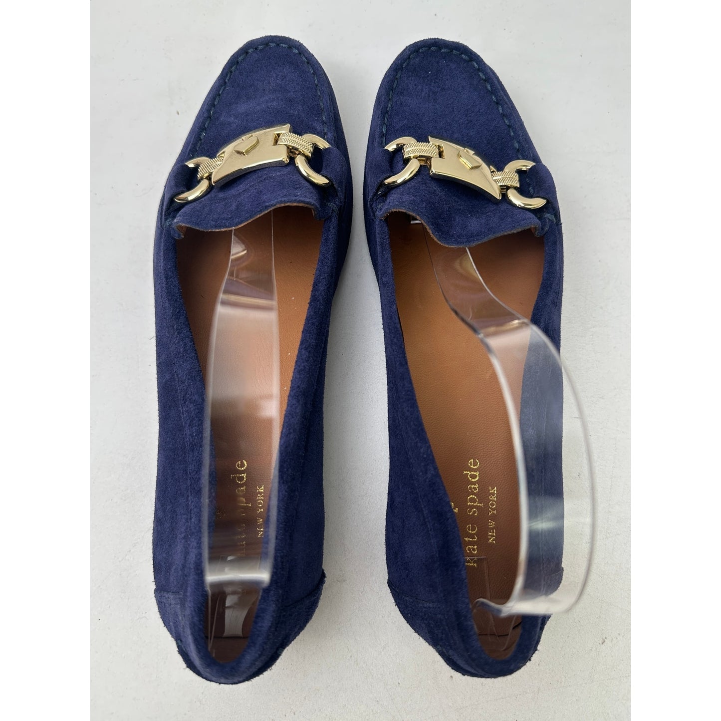 Kate Spade New York Carson Navy Blue Suede Driving Loafers Women's Sz 8.5