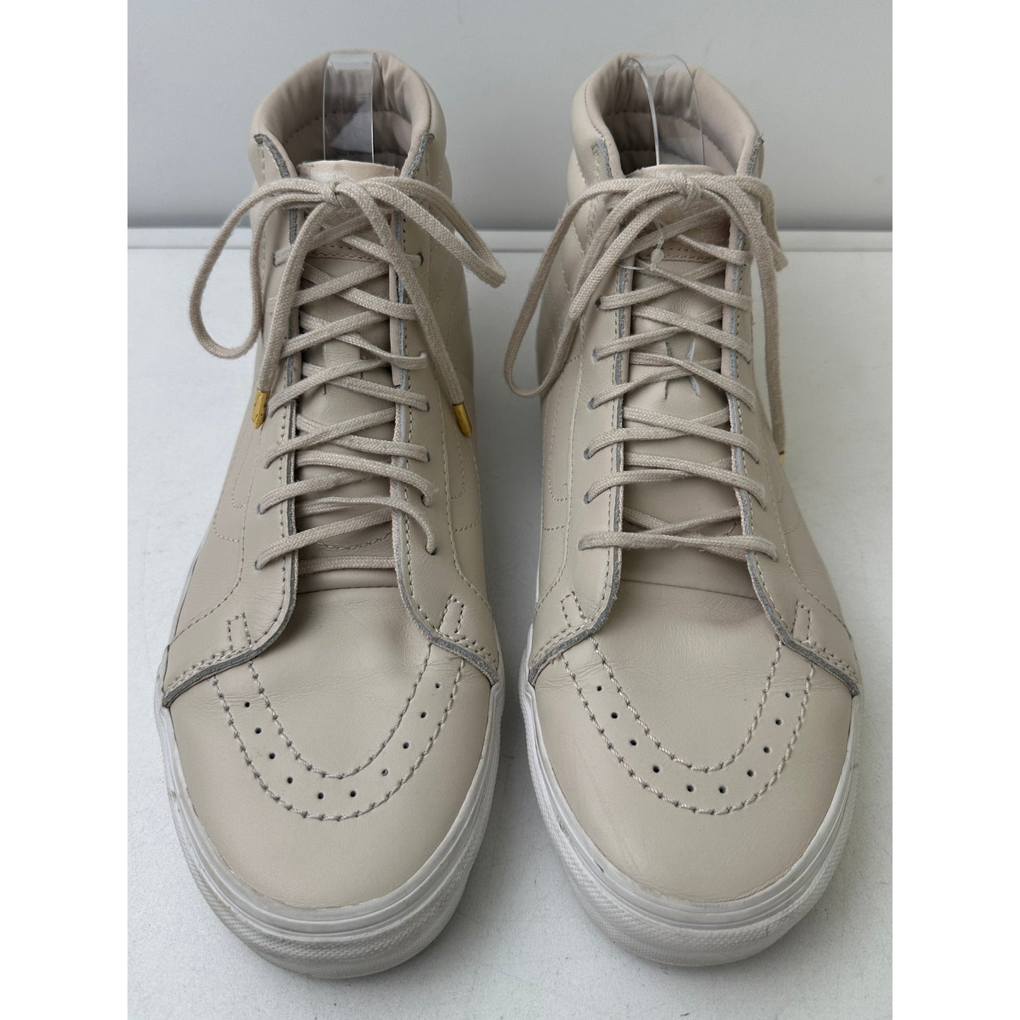 Vans Sk8-Hi Reissue DX Leather Beige Cream Skate Shoes Women's Sz 10