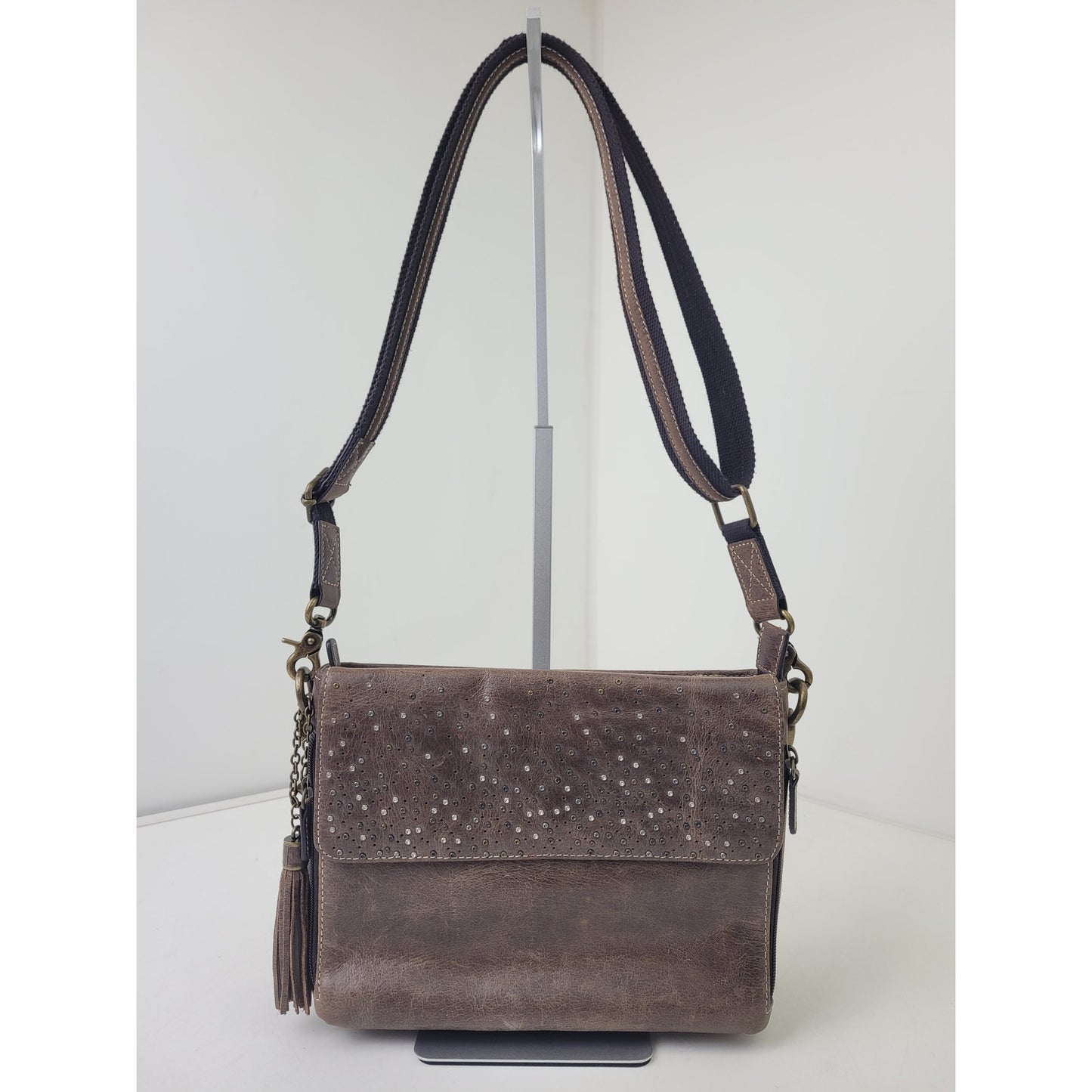 Gun Tote'n Mamas Buffalo Brown Leather Purse Adjustable Strap Made in USA