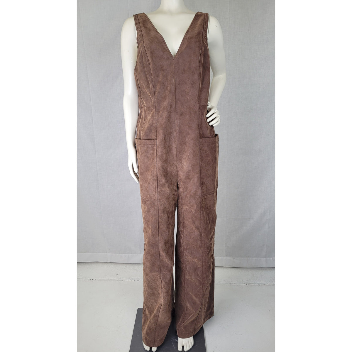 We The Free Nico Faux Suede One-Piece Brown Women's Sz M NWT