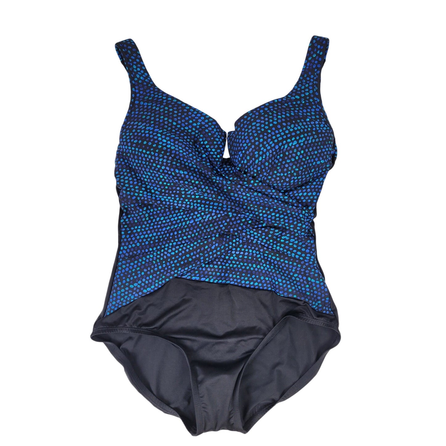 Miraclesuit Layered Escape Tummy Control One Piece Swimsuit Sz 16 | MSRP: $188