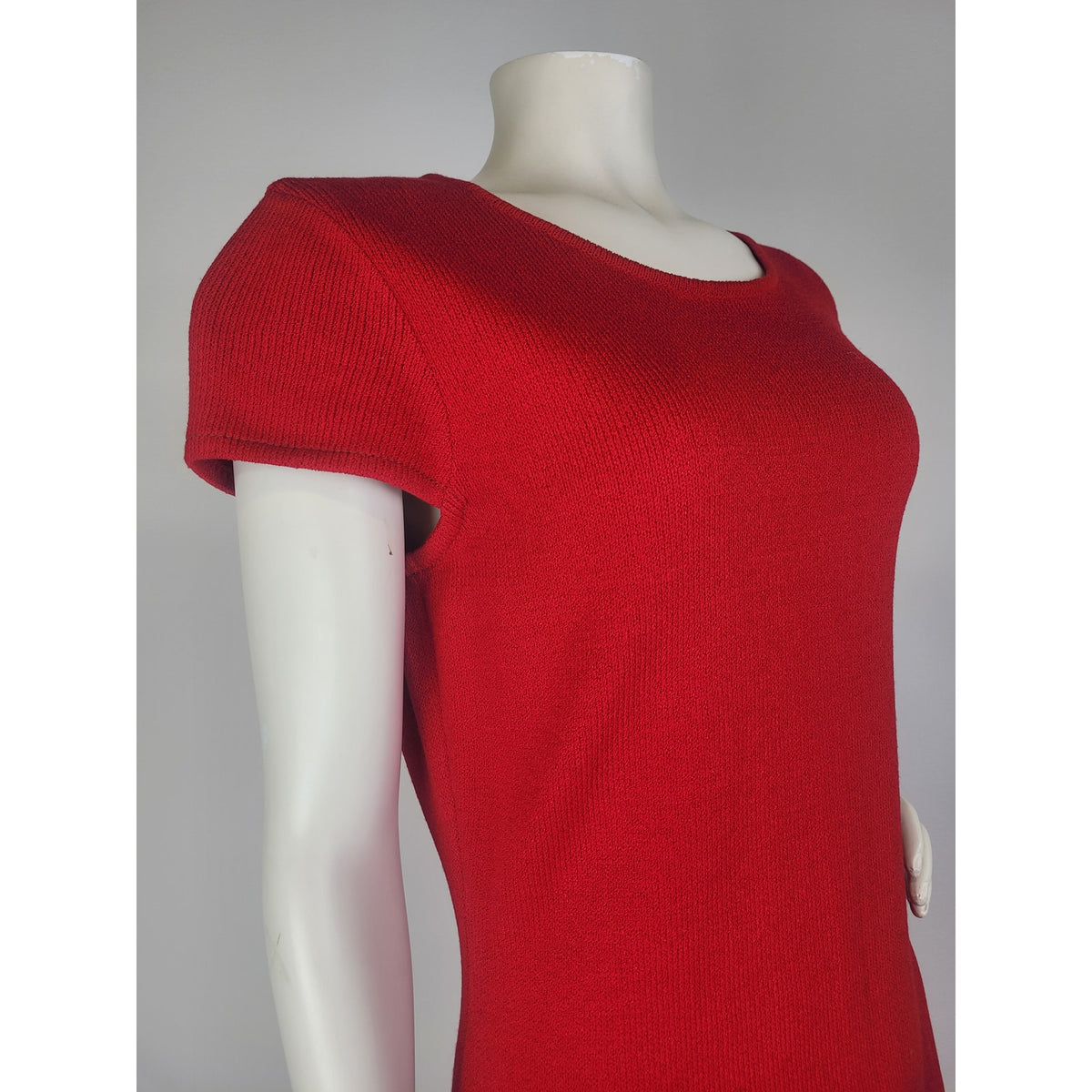 NWT St. John Collection Wool Blend Knit Sheath Dress Red Sz 6 MSRP $1210