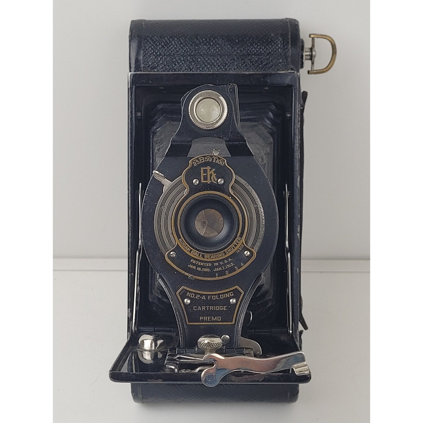 Antique 1910 Kodak Ball Bearing Shutter No. 2-A Folding Camera with Leather Case (Untested)