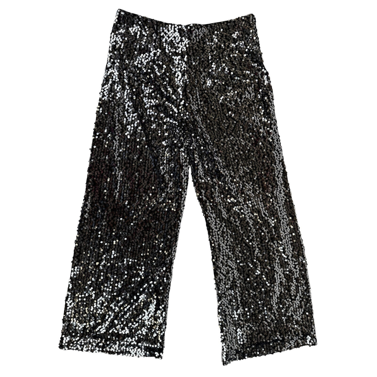 Maeve The Colette Sequin Cropped Wide Leg Silver Pants Women's Sz 28 NWT