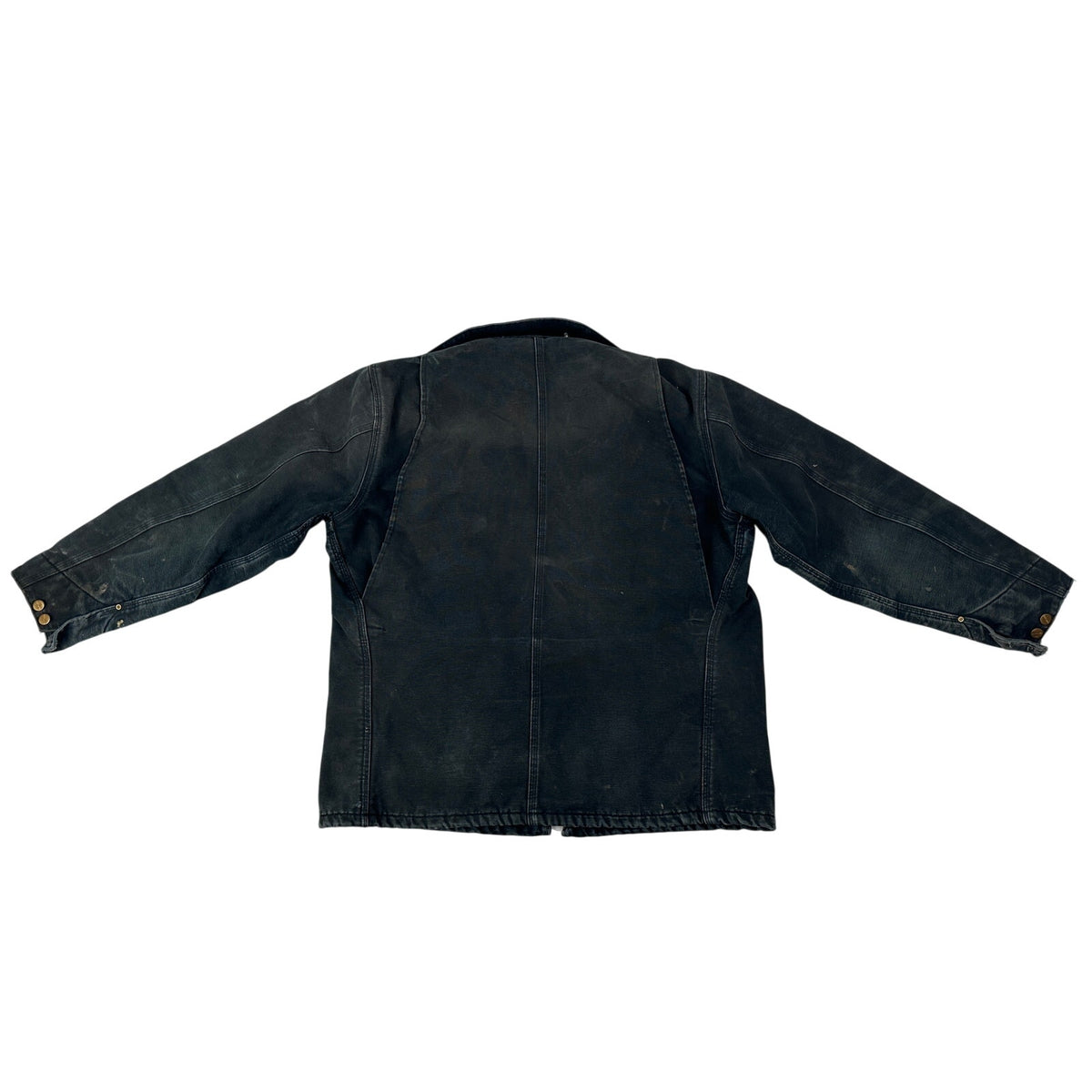 VTG Carhartt C01 Black Blanket-Lined Distressed Chore Coat Jacket Men's Sz XL