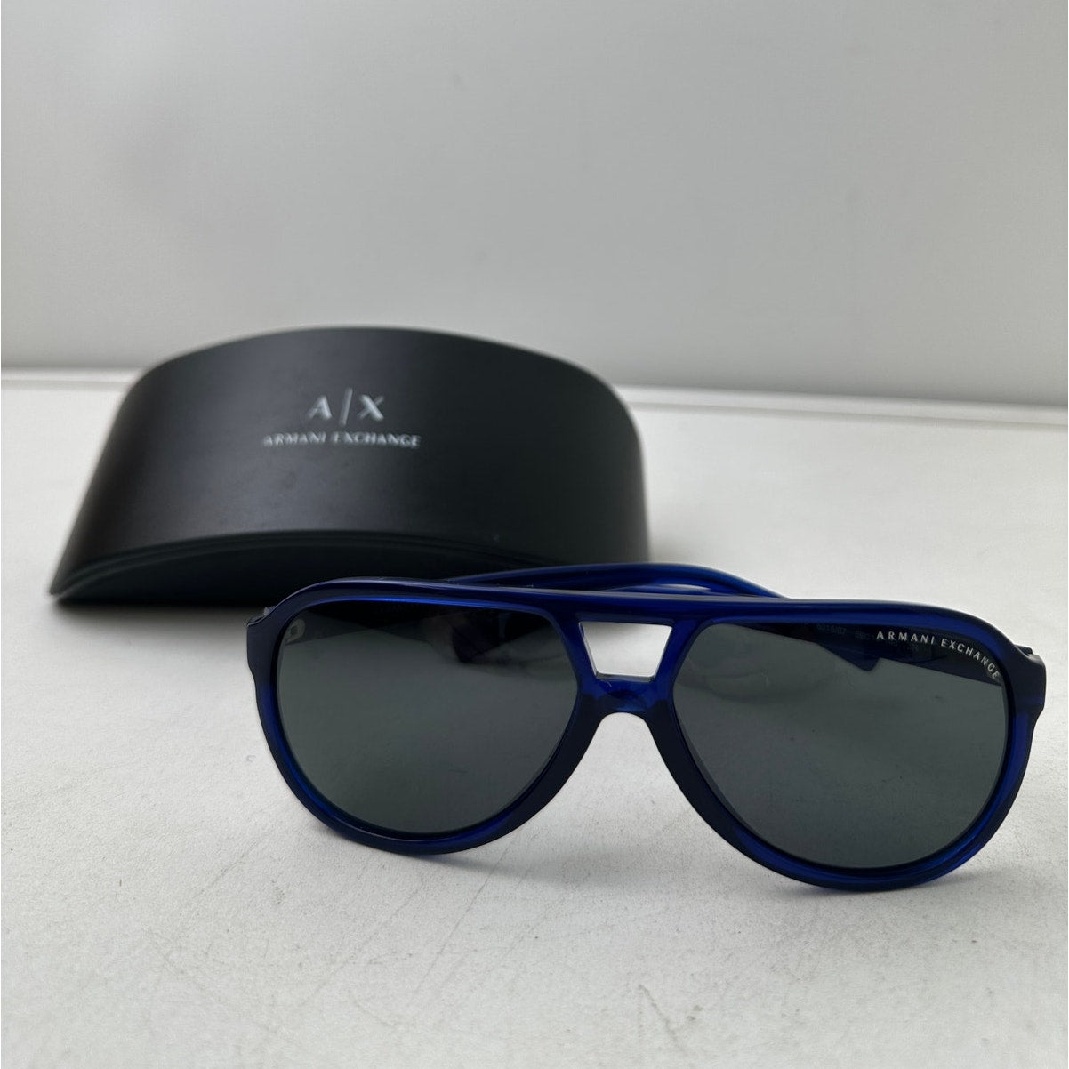 Armani Exchange AX 4011 Blue Transparent Aviator Men's Sunglasses