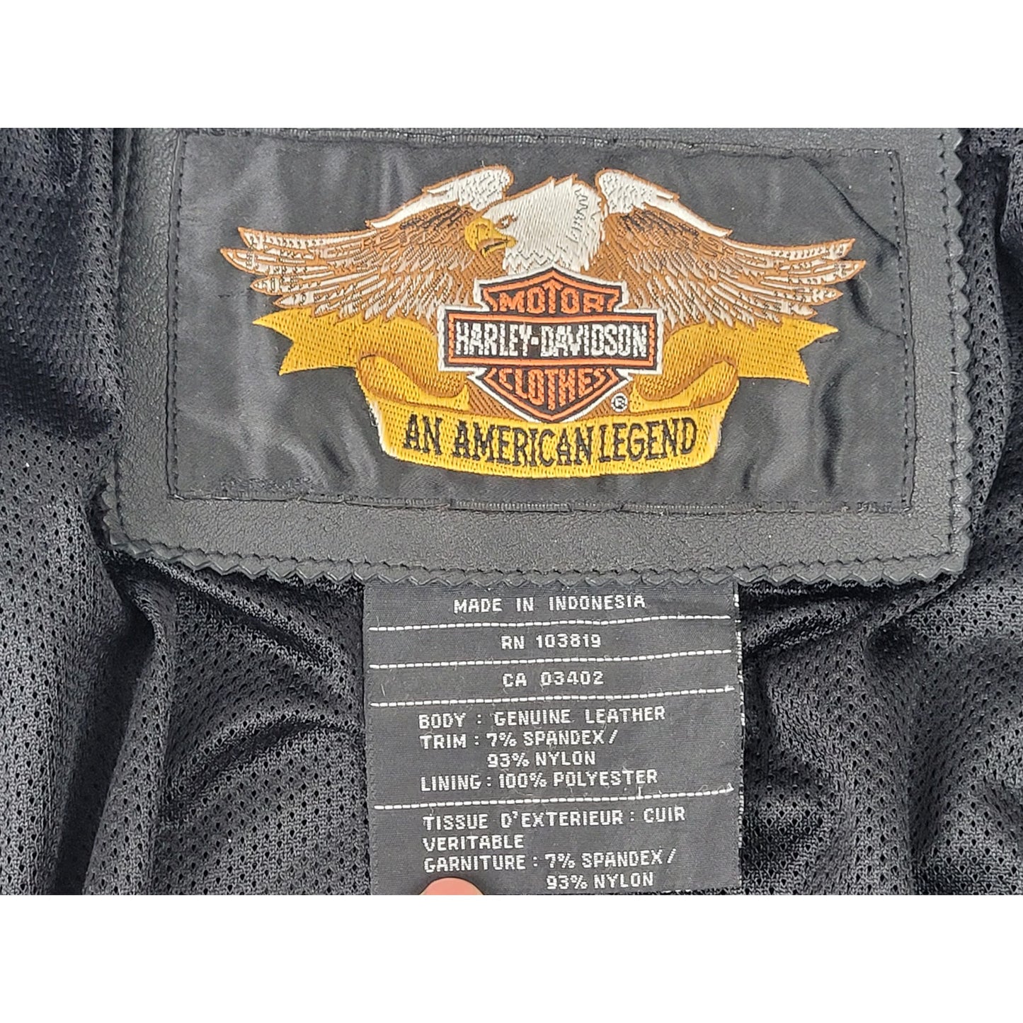 Vintage Harley Davidson Shreveport Perforated Leather Moto Jacket Men's Sz 2XL