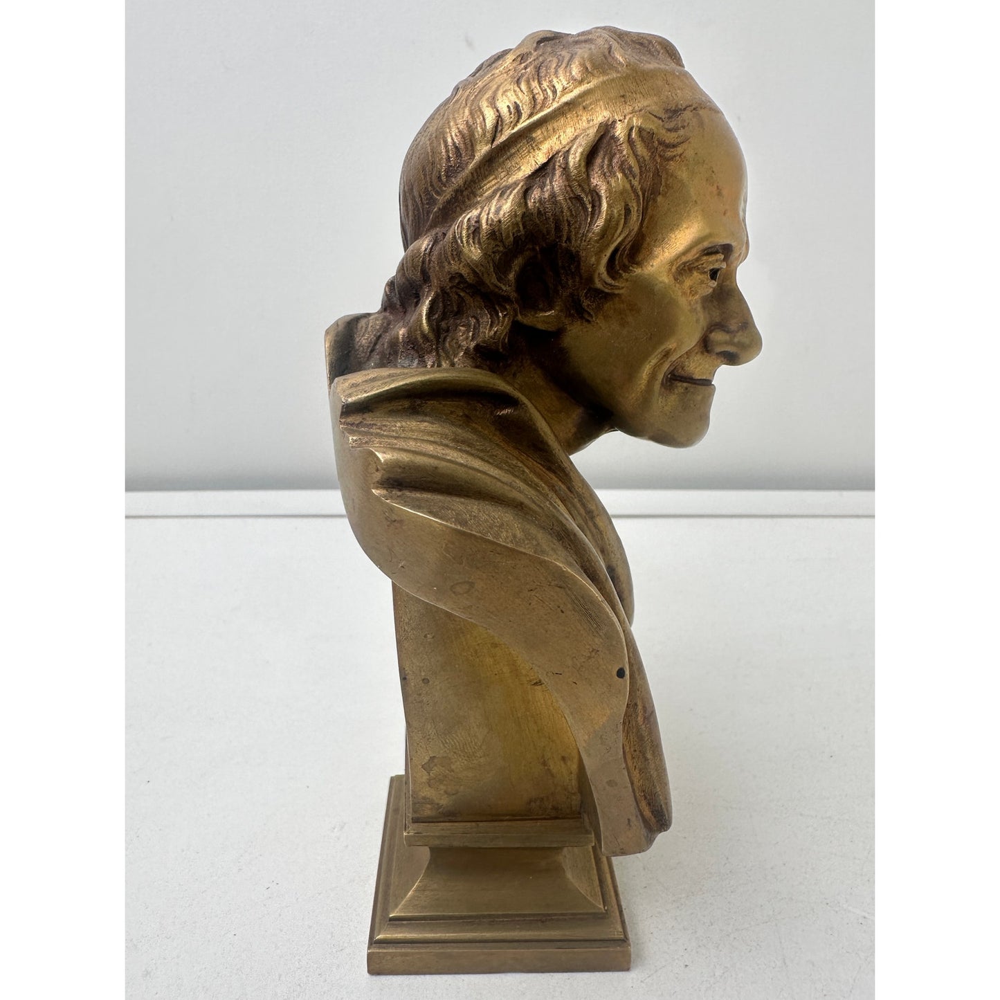 19th-Century Bronze Bust of Voltaire After Jean-Antoine Houdon by Bellair & Co Berlin